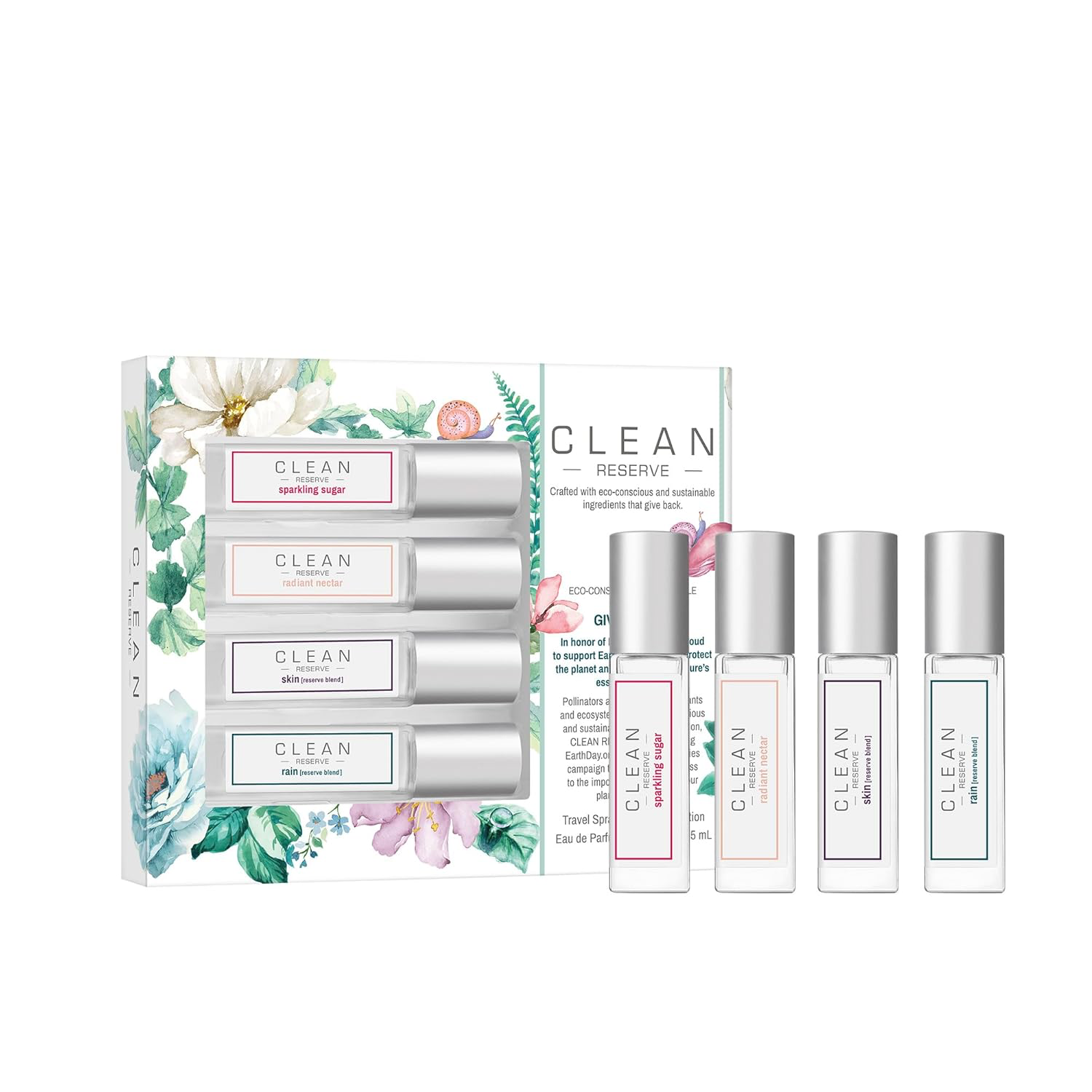 CLEAN RESERVE Fragrance Discovery Gift Set, Travel Mini Size, Layerable Perfume for Everyday Wear, Long Lasting, Vegan, Phthalate-Free & Paraben-Free