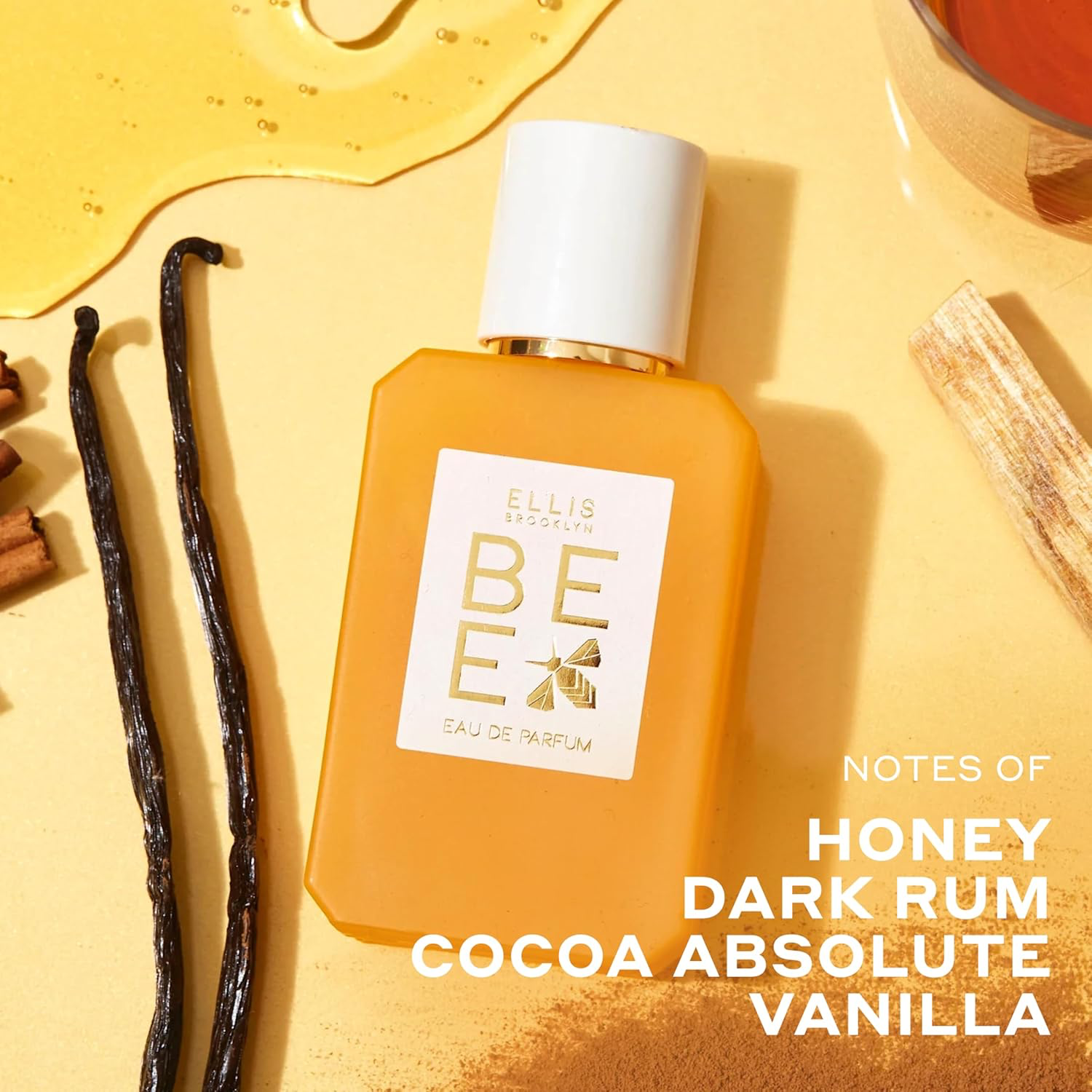 Ellis Brooklyn BEE Eau de Parfum, Honey Vanilla Perfume for Women, Warm & Spicy Scent with Sandalwood, Cocoa, and Dark Rum – Clean, Gourmand Fragrance, Paraben & Phthalate Free,100ml / 3.4 Fl Oz view 3