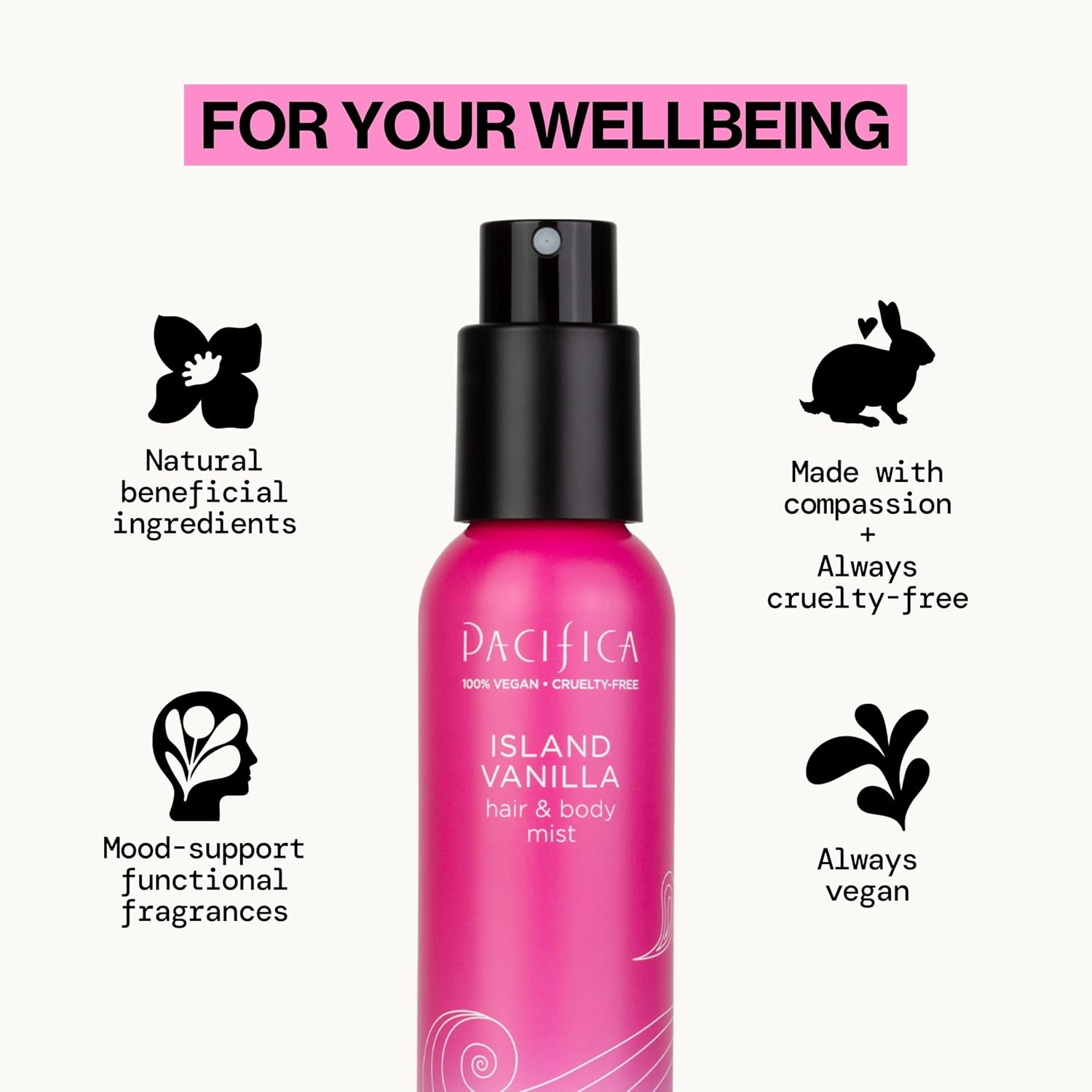 Pacifica Hair Mist Perfume & Full Body Spray for Women - Island Vanilla Body Mist Fragrance w/Sugar, Vanilla & Sandalwood Clean Beauty Alcohol-Free, Vegan & Cruelty-Free, 5 oz view 4