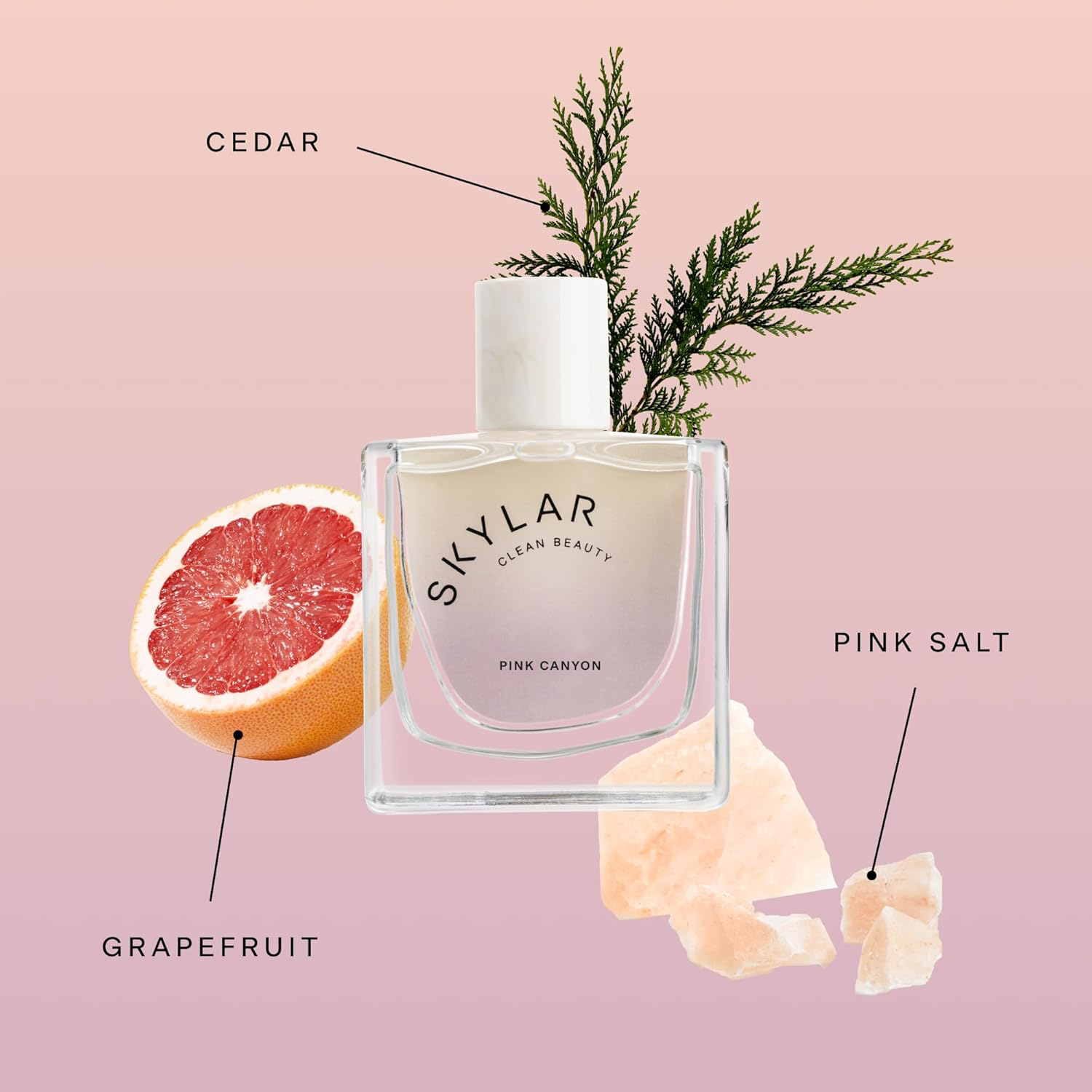 Skylar Pink Canyon Eau de Parfume - Hypoallergenic Perfume for Women & Men, Vegan & Safe for Sensitive Skin - Woody Citrus Perfume with Notes of Grapefruit, Pink Salt & Cedar - 1.70 Fl Oz (Pack of 1) view 3