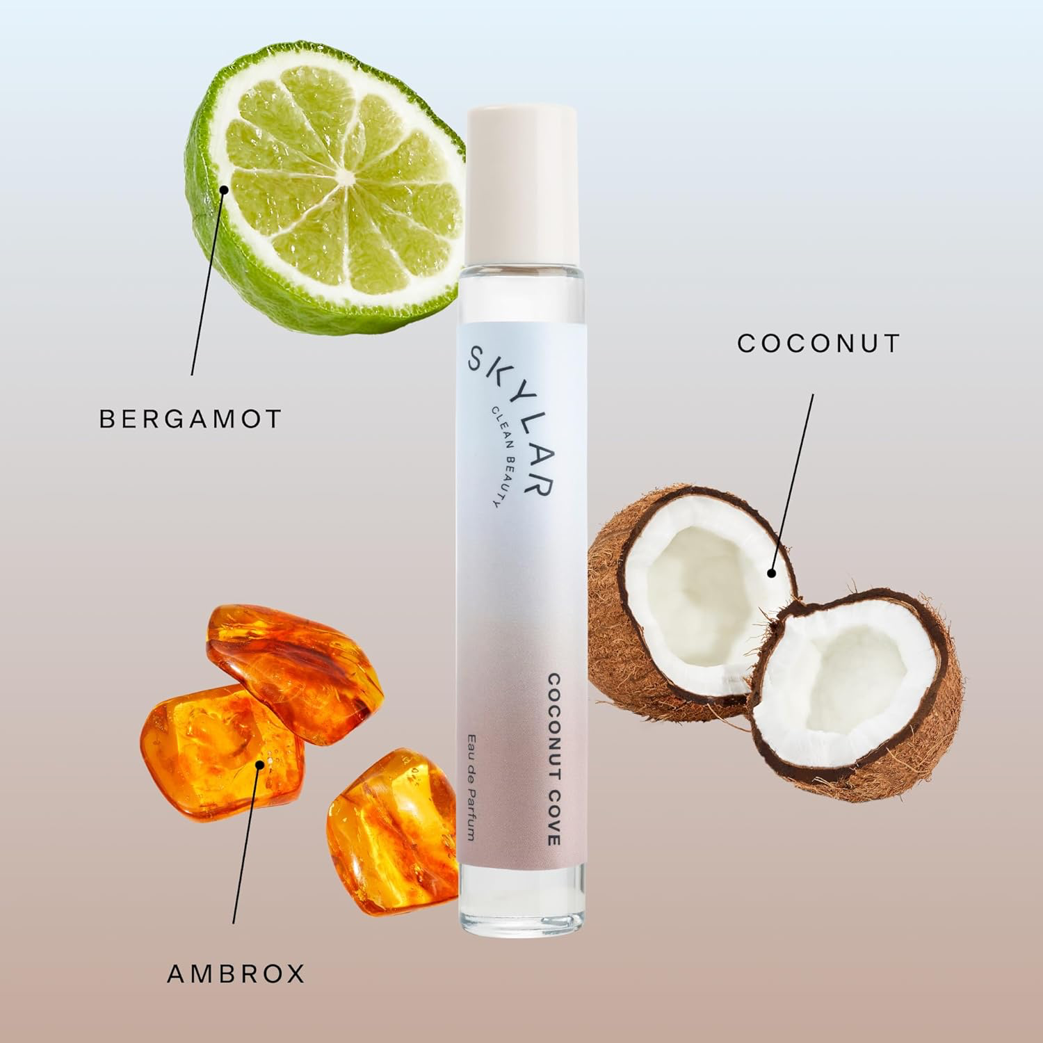 Skylar Coconut Cove Eau de Parfum - Hypoallergenic & Clean Perfume for Women & Men, Vegan & Safe for Sensitive Skin-Fruity Fresh Perfume with Notes of Bergamot, Coconut & Ambrox - 10mL /0.33 Fl oz view 3