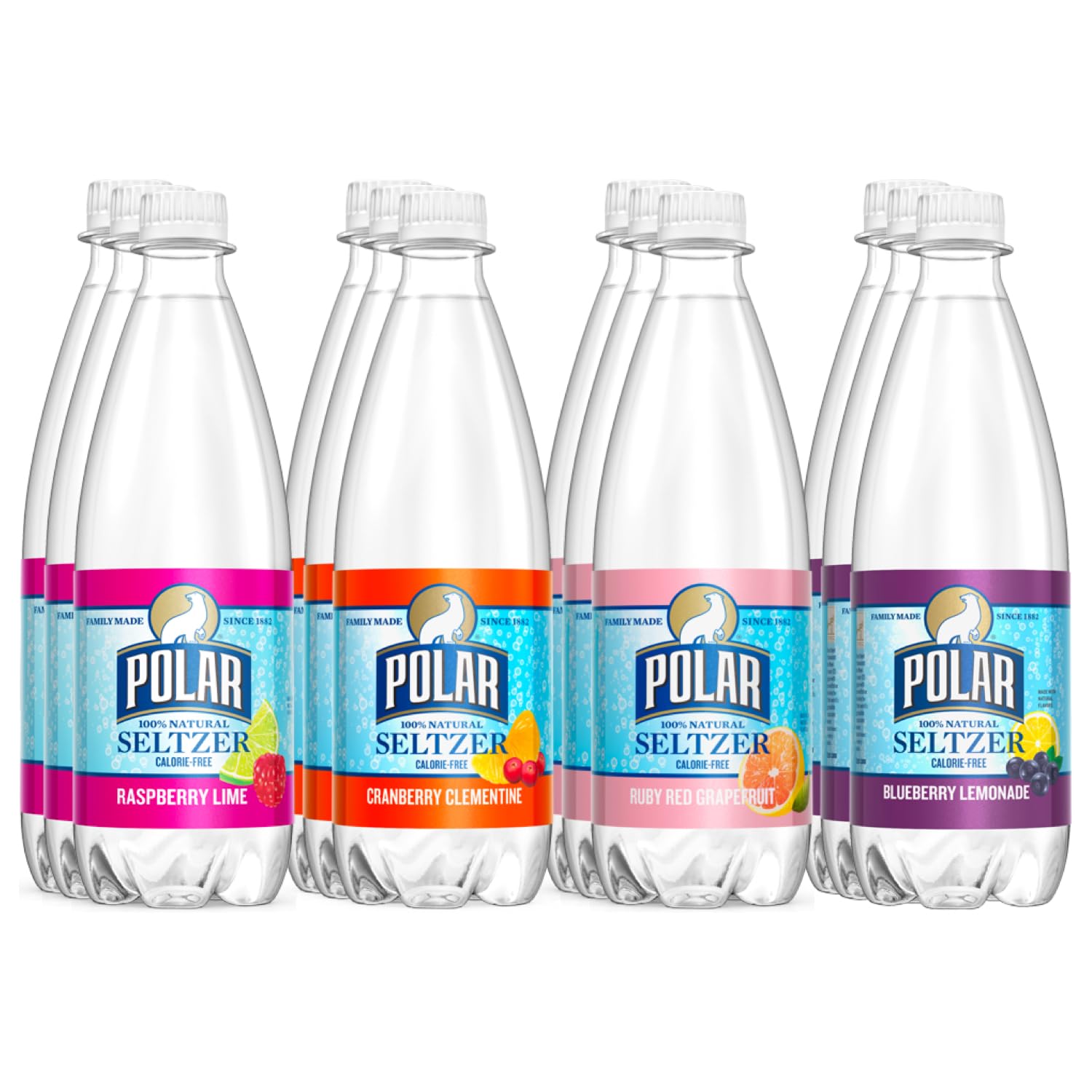 Polar Seltzer Citrus Berry Variety Pack, 20 fl oz bottles (Pack of 12)