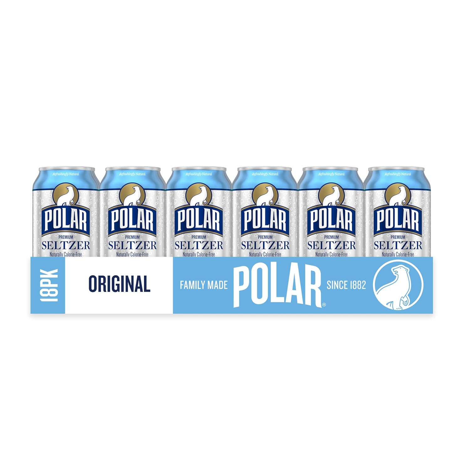 Polar Seltzer Water Original, 12 fl oz cans (Pack of 18) view 4