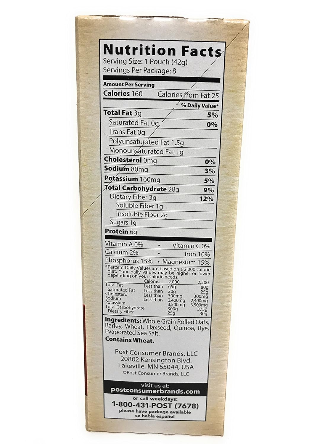 Post Great Grains Original Instant Multigrain Hot Cereal (11.8 oz. Box./8 Pouches) view 2