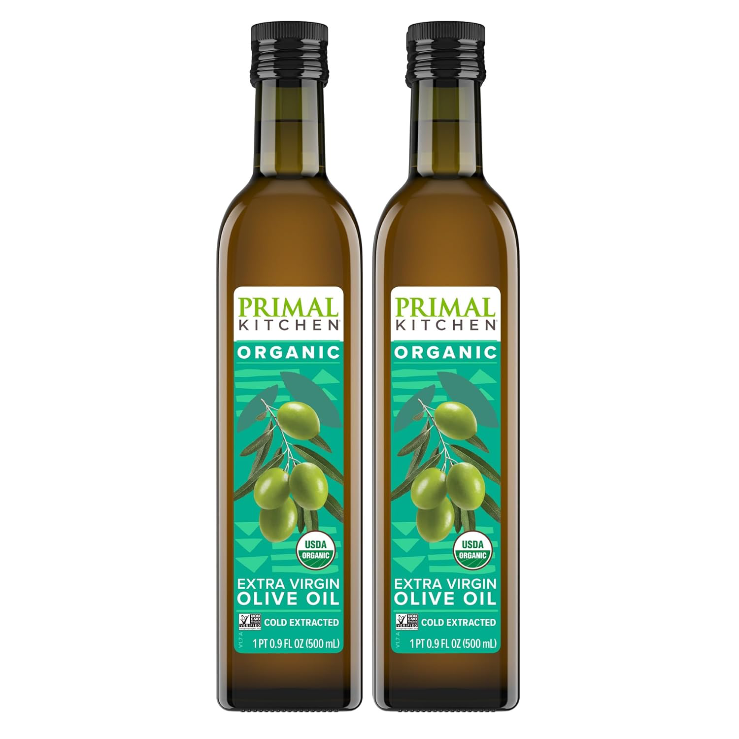 Primal Kitchen Organic Extra Virgin Olive Oil, NAOOA Certified quality and purity, 16.9 Fluid oz, 2-Pack