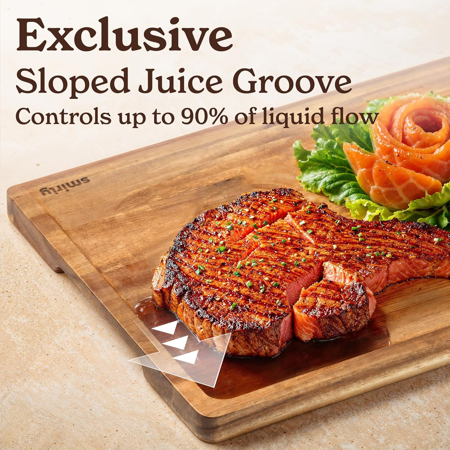 SMIRLY Bamboo Cutting Board Set view 3