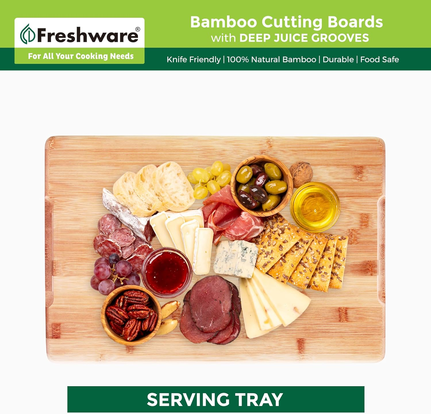 Freshware Bamboo Cutting Board Set of 3 view 4