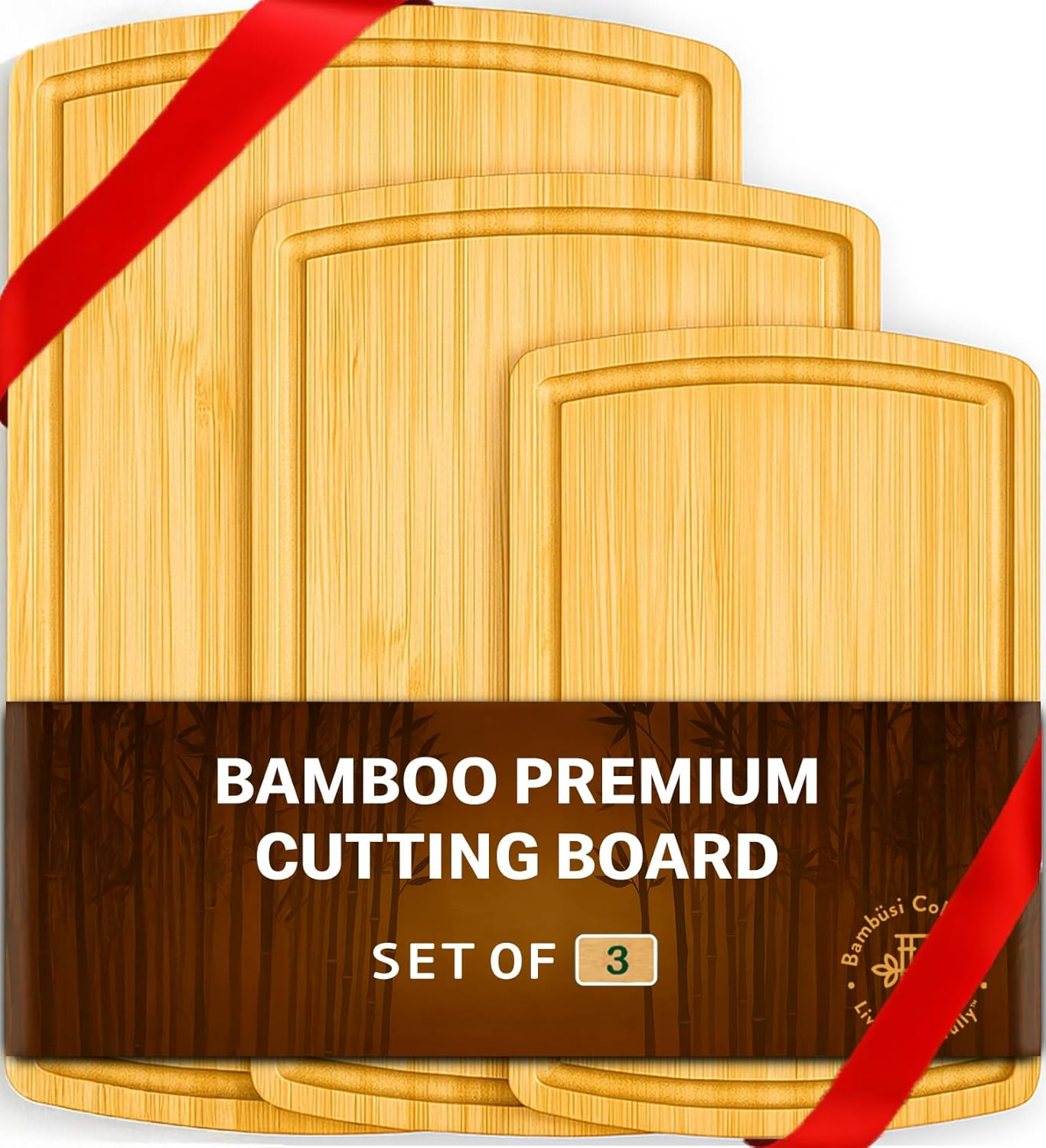 Bamboo Cutting Board with Deep Juice Groove