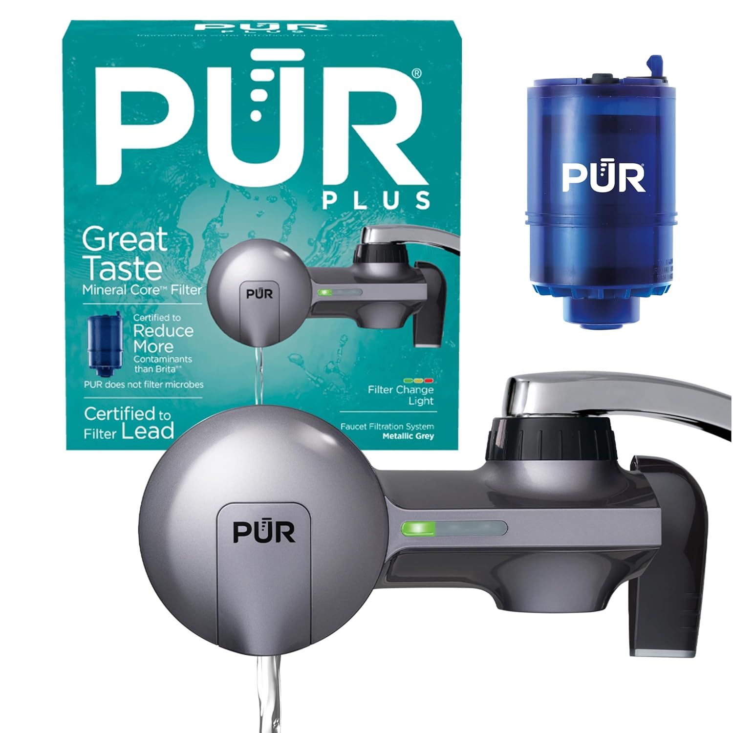PUR Plus Horizontal Faucet Mount Water Filtration System