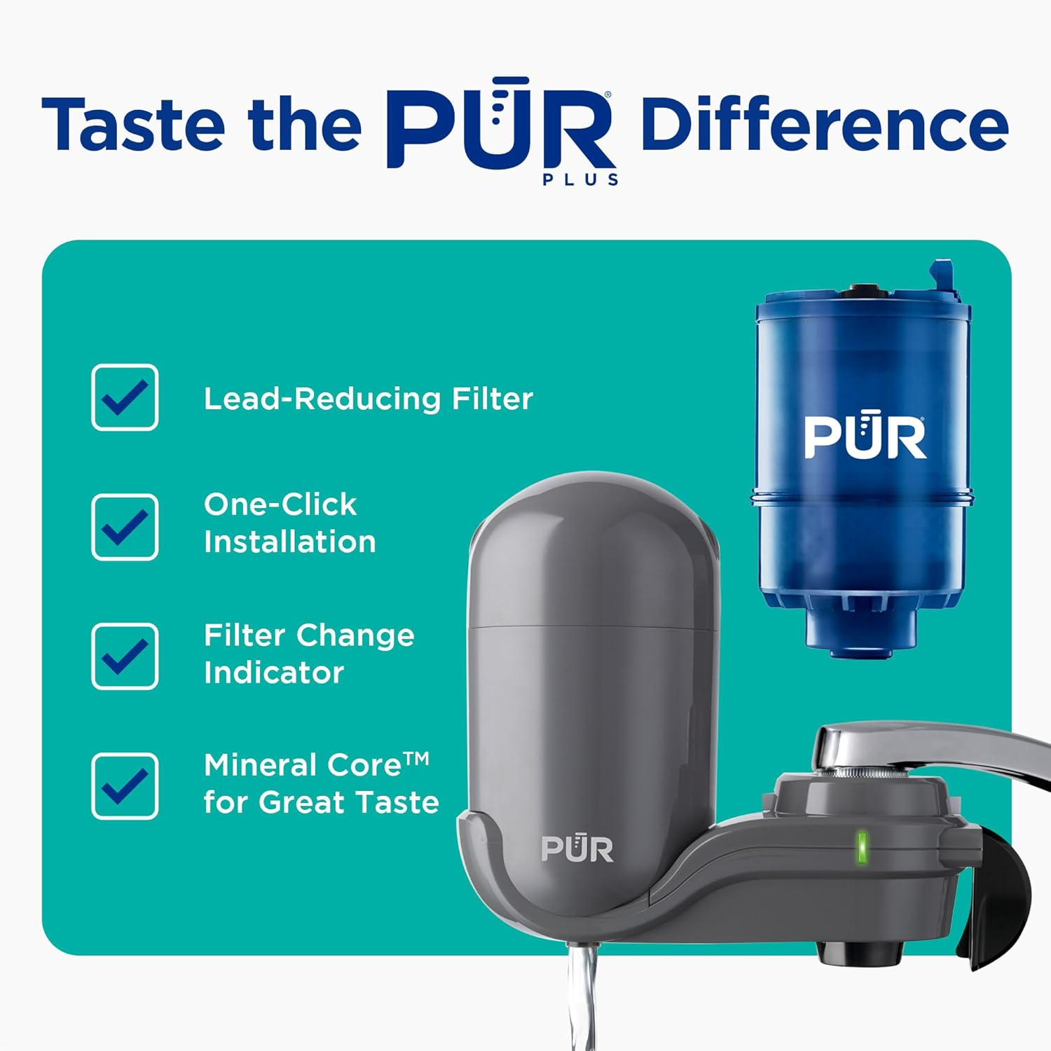 PUR Plus Vertical Faucet Mount Water Filtration System view 2
