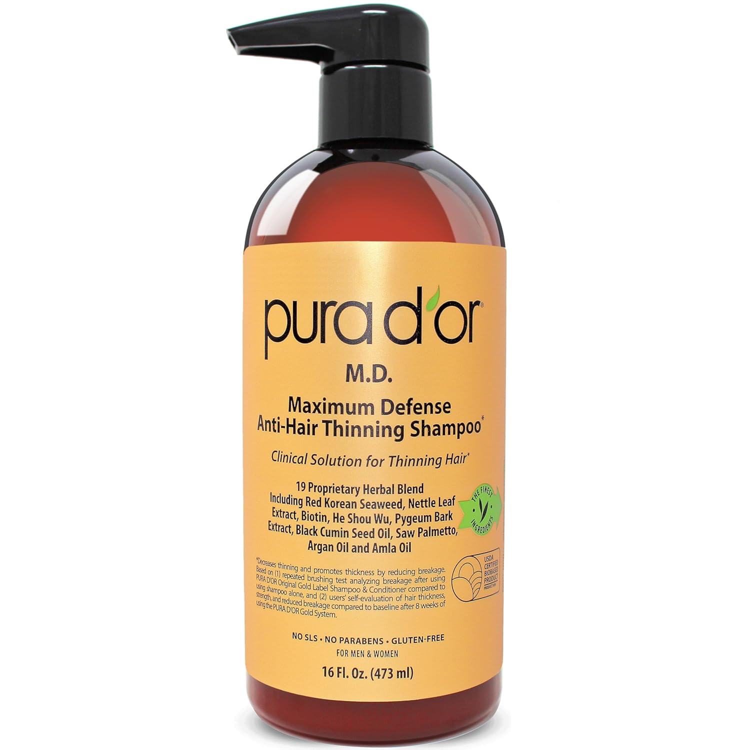 PURA D'OR Anti-Thinning Maximum Defense Shampoo