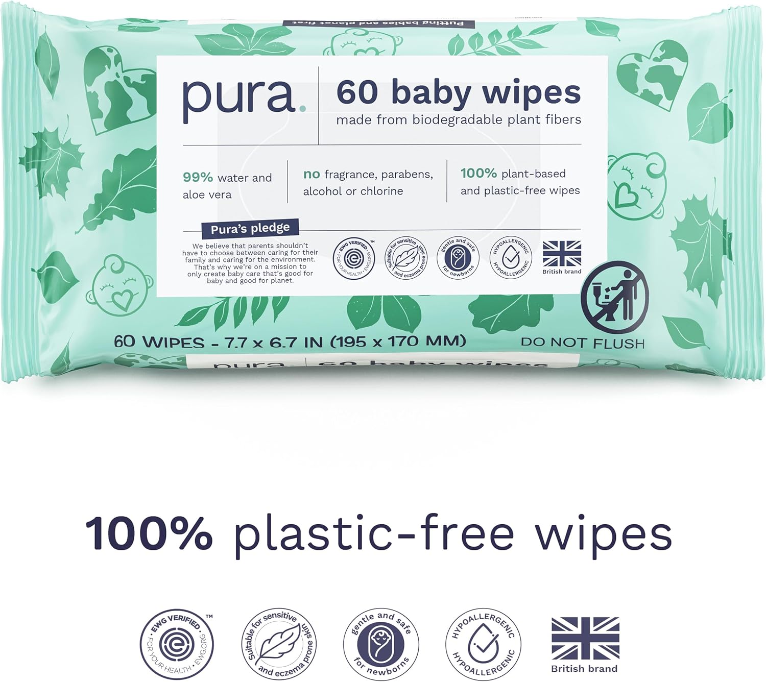 Pura Natural Sensitive Baby Wipes view 3