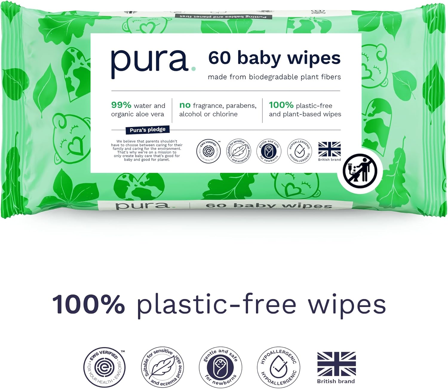 Pura Natural Sensitive Baby Wipes view 4