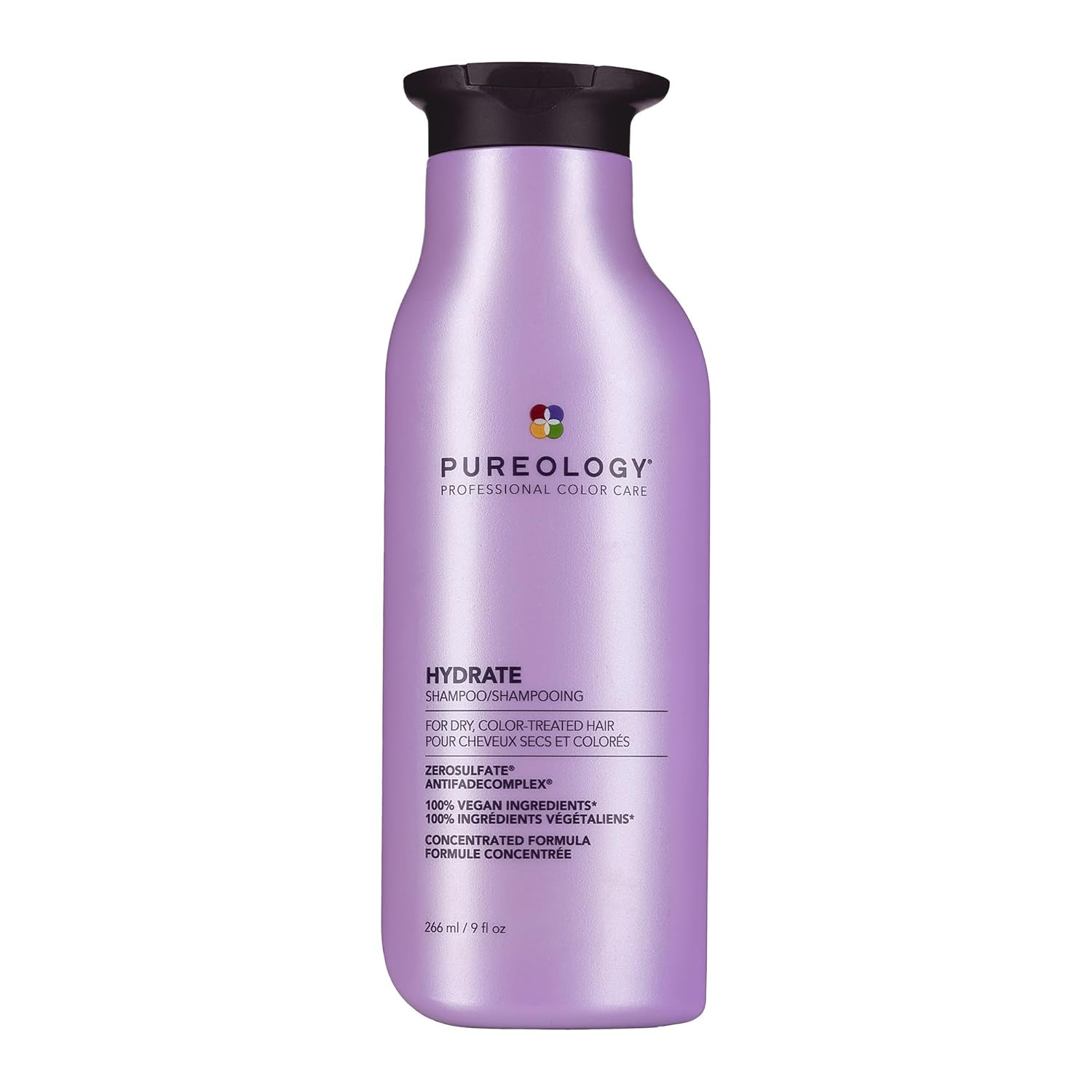 Pureology Hydrate Shampoo - For Dry or Color Treated Hair, Moisturizing Shampoo For Hydration & Softness, With Rose Extract & Green Tea, Vegan & Sulfate-Free