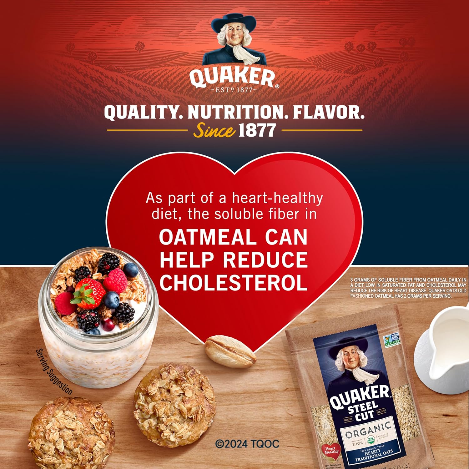 Quaker Steel Cut Oats, USDA Organic, Non GMO Project Verified, 20oz Resealable Bags (Pack of 4) view 4