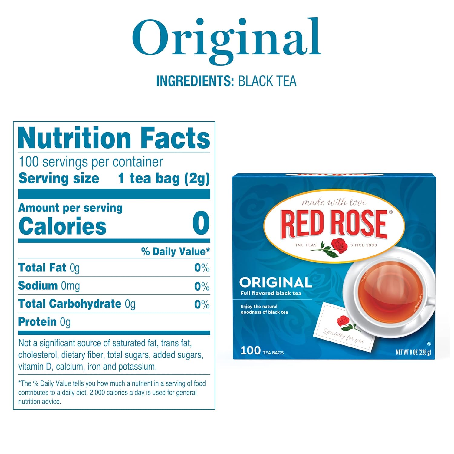 Red Rose Original Full Flavored Black Tea Box of view 2