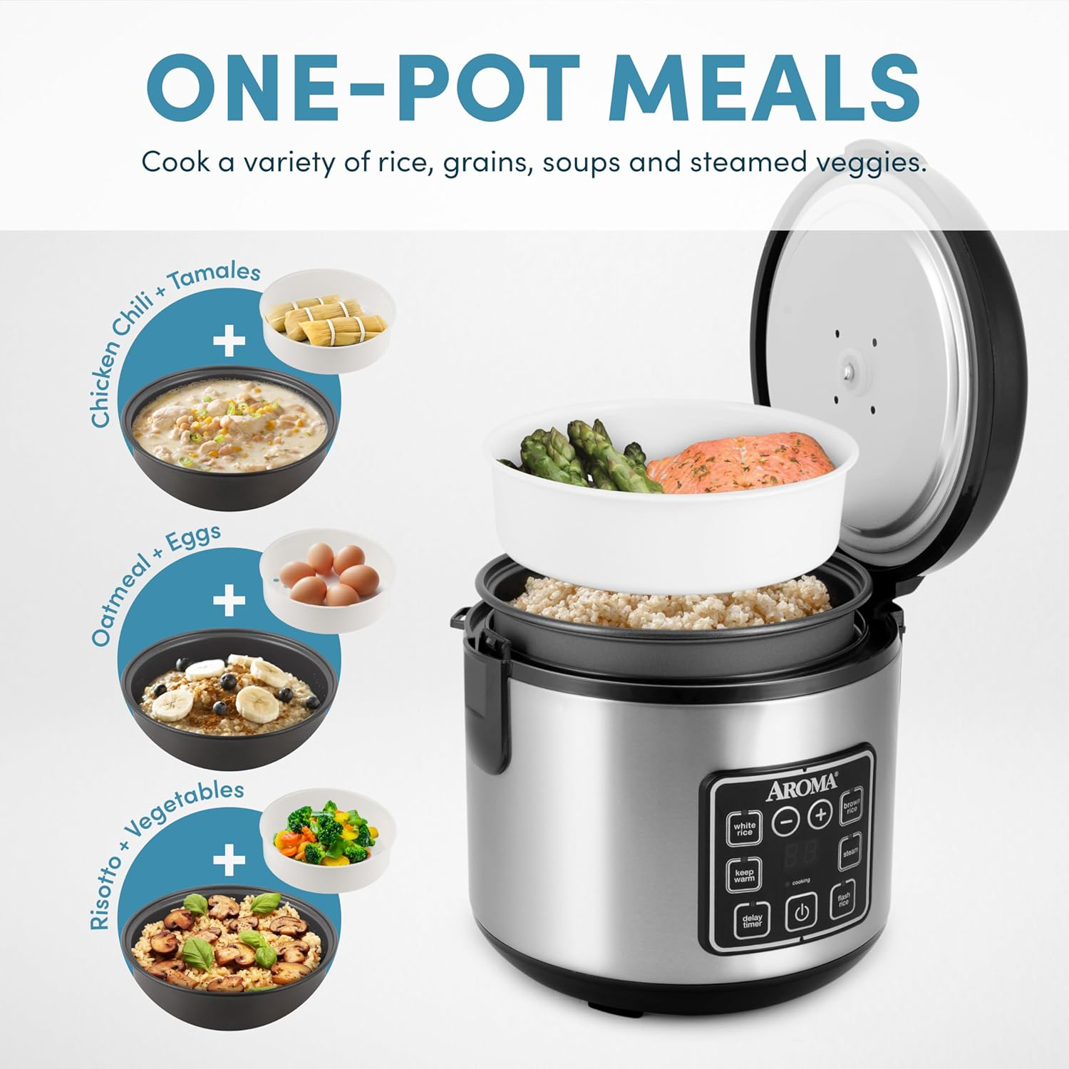 AROMA Digital Rice Cooker - 8 Cup view 2