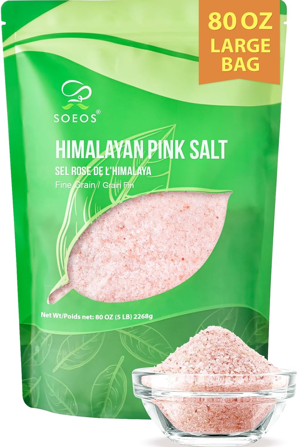 Soeos Himalayan Pink Salt Fine Grain - 5 lbs