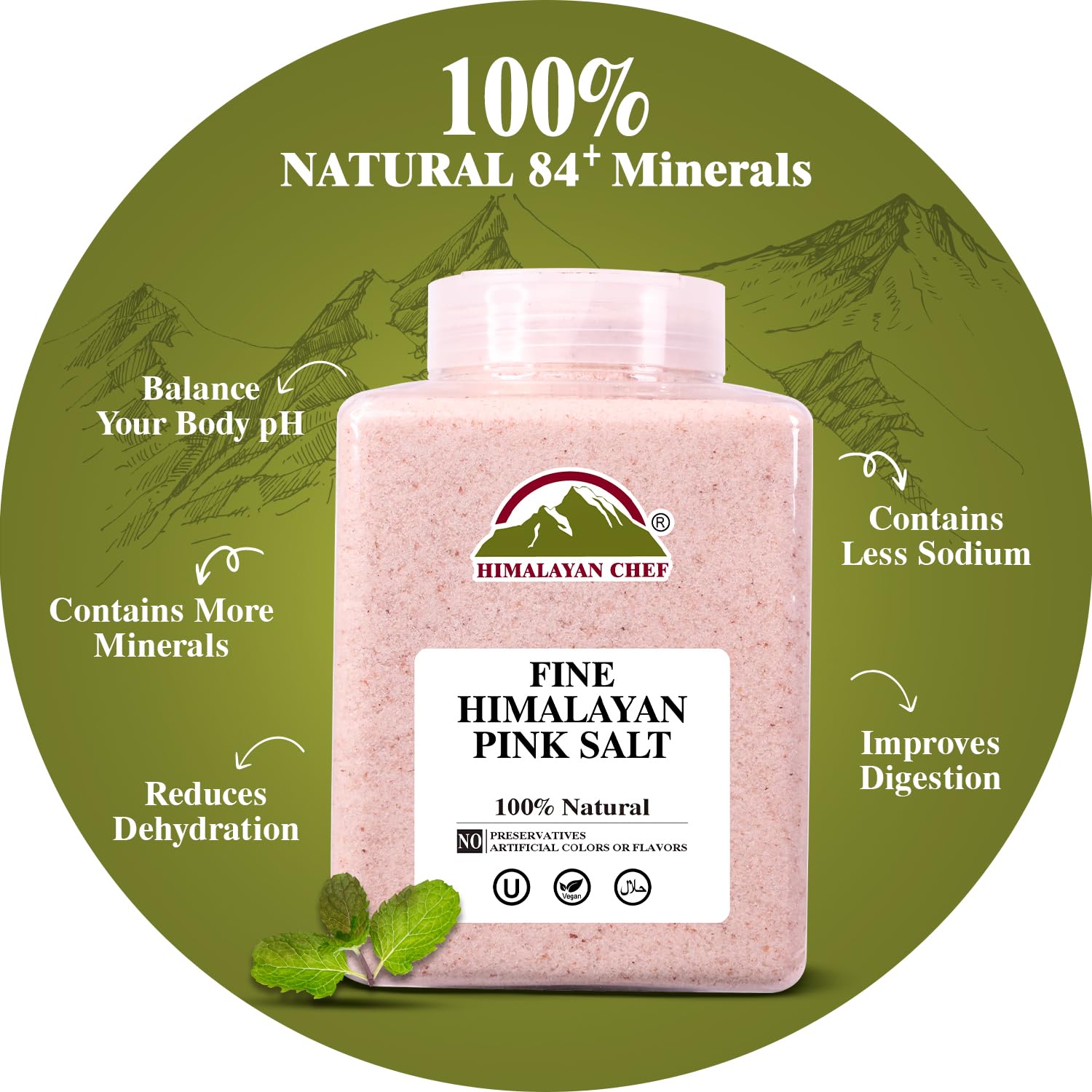 Himalayan Chef Pink Salt Fine Grain - 5 lbs view 3