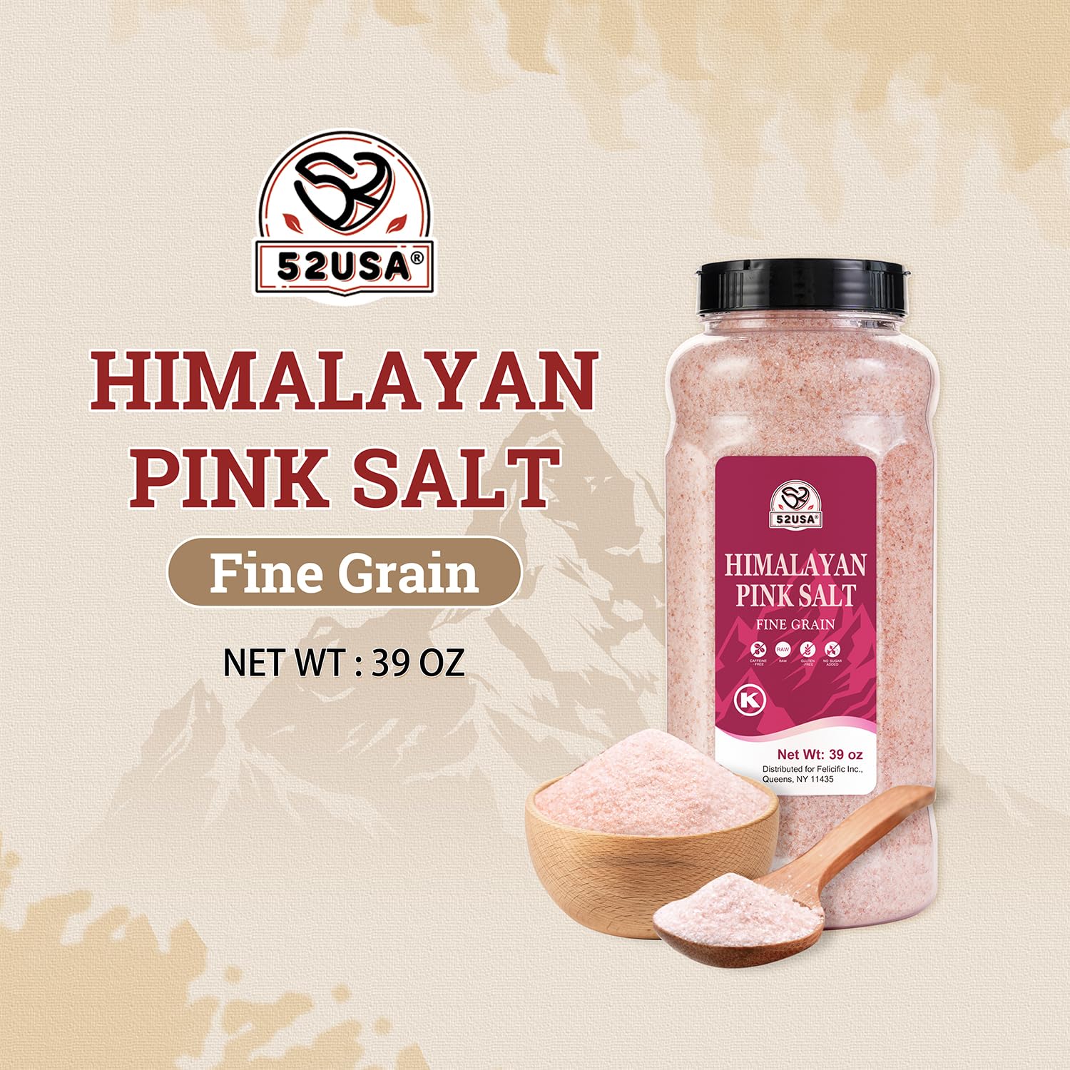 52USA Himalayan Pink Salt Fine Grain - 2.4 lbs view 3