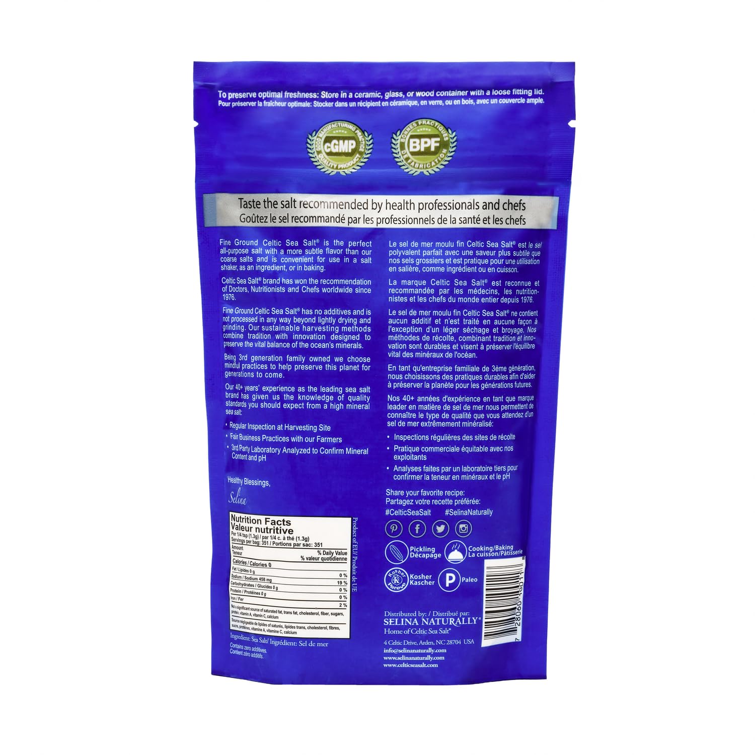 Celtic Sea Salt Fine Ground - 1 lb view 3