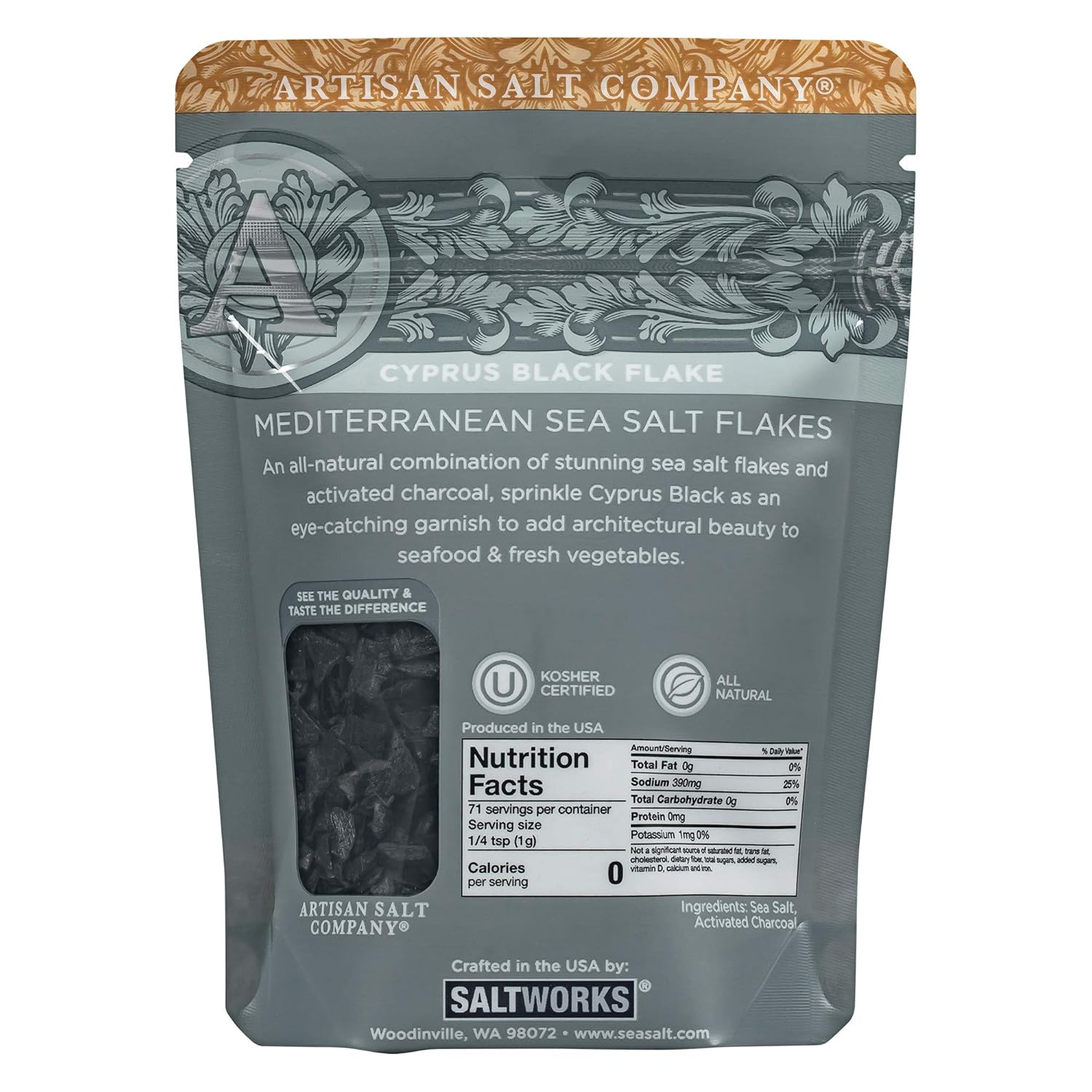 Cyprus Black Lava Flake Salt - 4 oz view 2