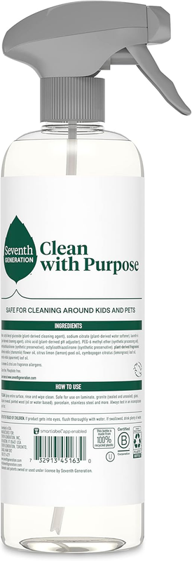 Seventh Generation All Purpose Cleaning Spray Surface Cleaner Lemon Chamomile scent Cuts Grease 23 oz, Pack of 4 view 2
