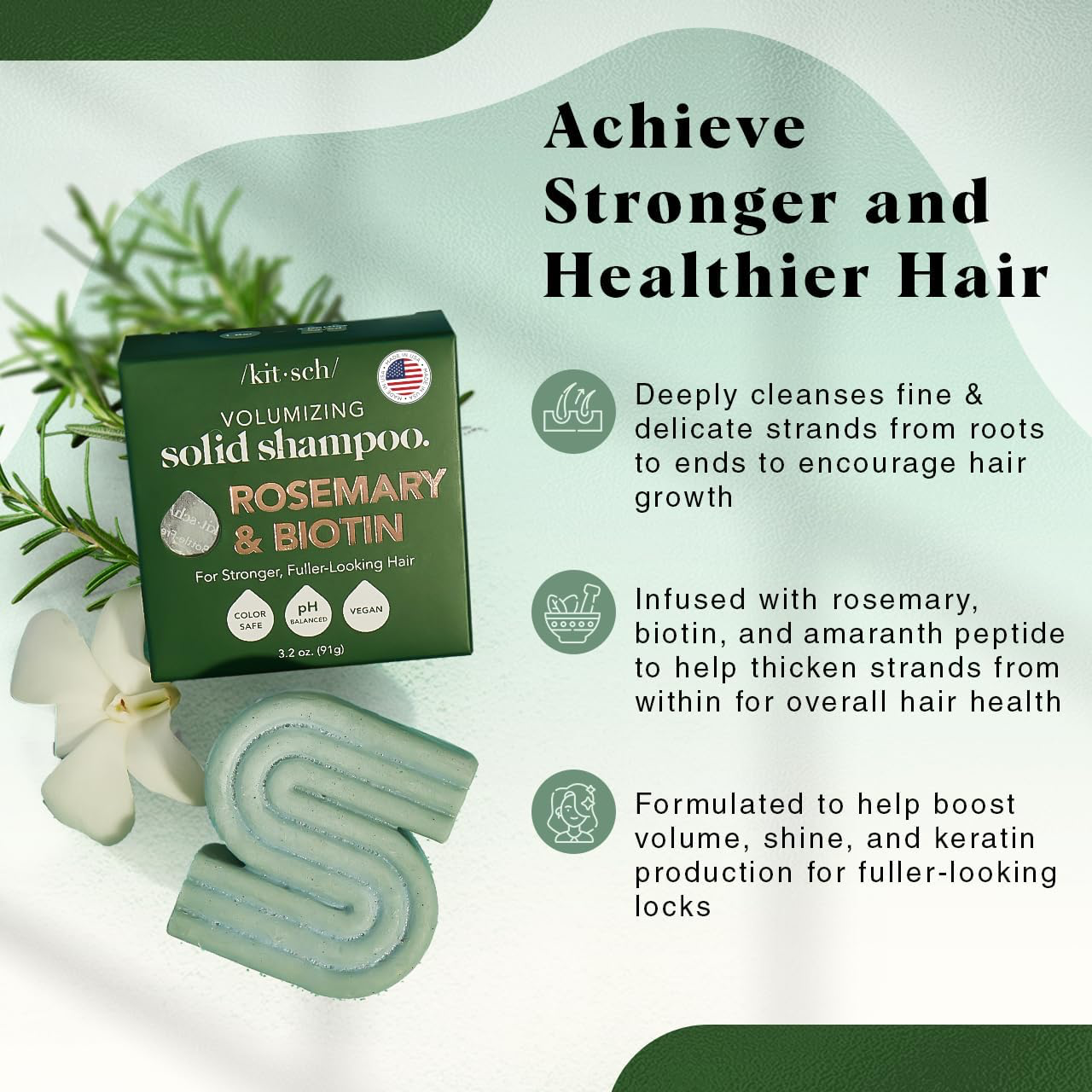 Kitsch Rosemary & Biotin Shampoo Bar view 2