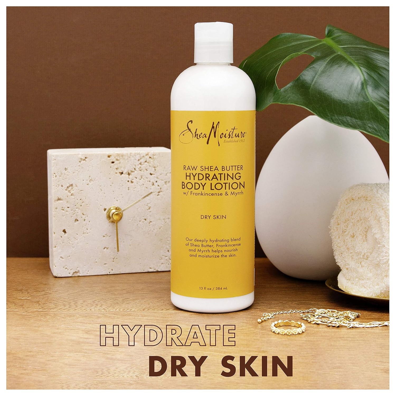 Sheamoisture Hydrating Body Lotion for Dry Skin Raw Shea Butter Paraben Free Lotion 13 oz view 3