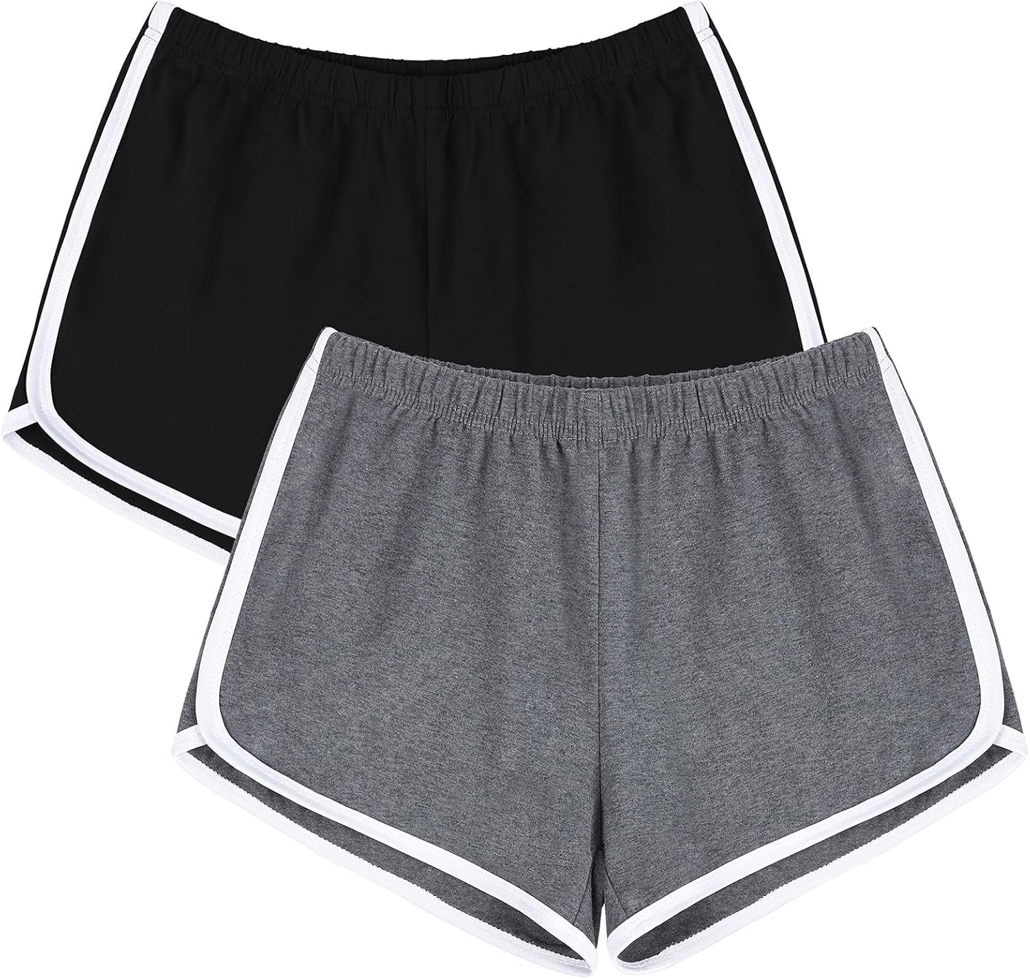 URATOT Women's Cotton Gym Shorts - Pack of 2