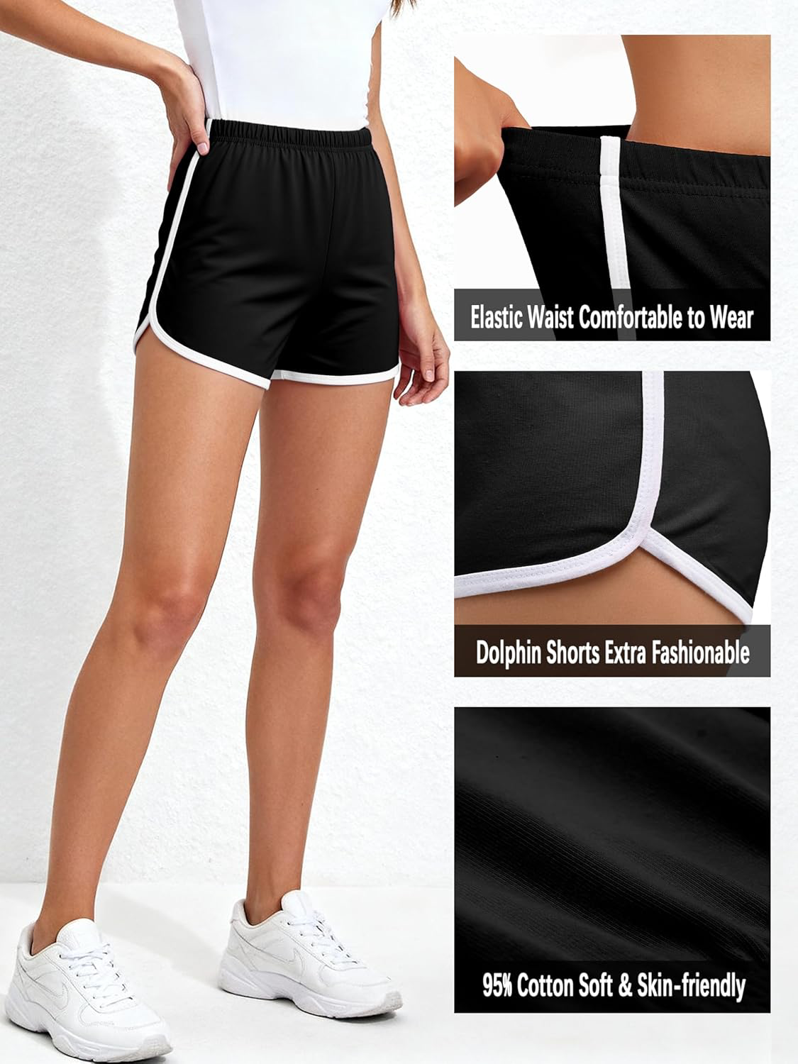 URATOT Women's Cotton Gym Shorts - Pack of 2 view 4