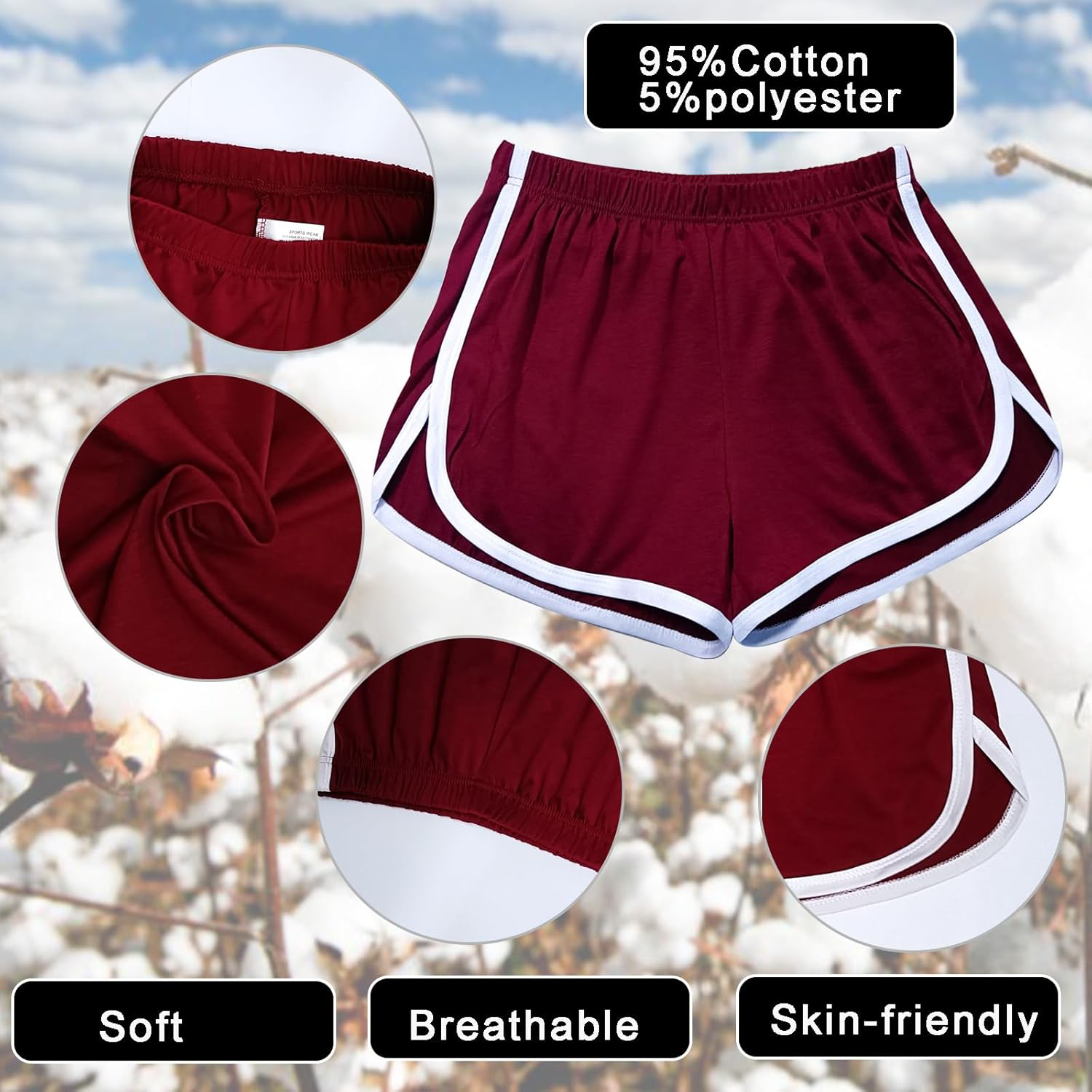 Cameway Women's Cotton Yoga Dance Short Pants view 3