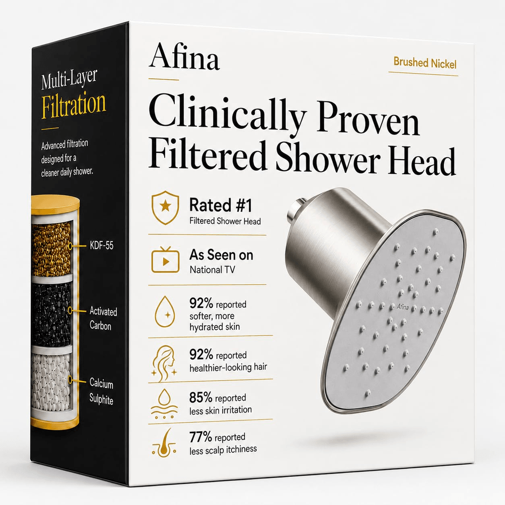Afina Filtered Shower Head, High Pressure Rainfall (Brushed Nickel)