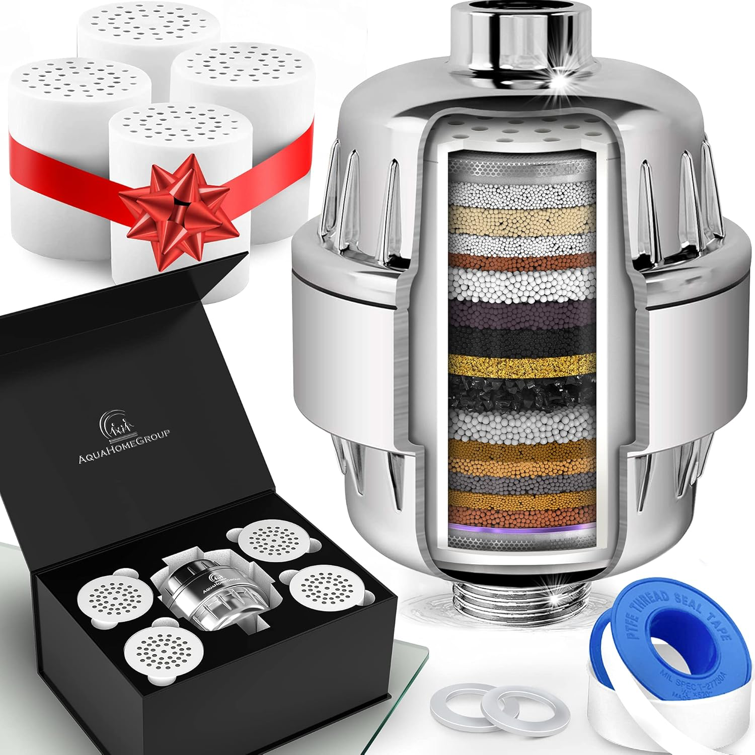 AquaHomeGroup Shower Head Filter with Vitamin C E A