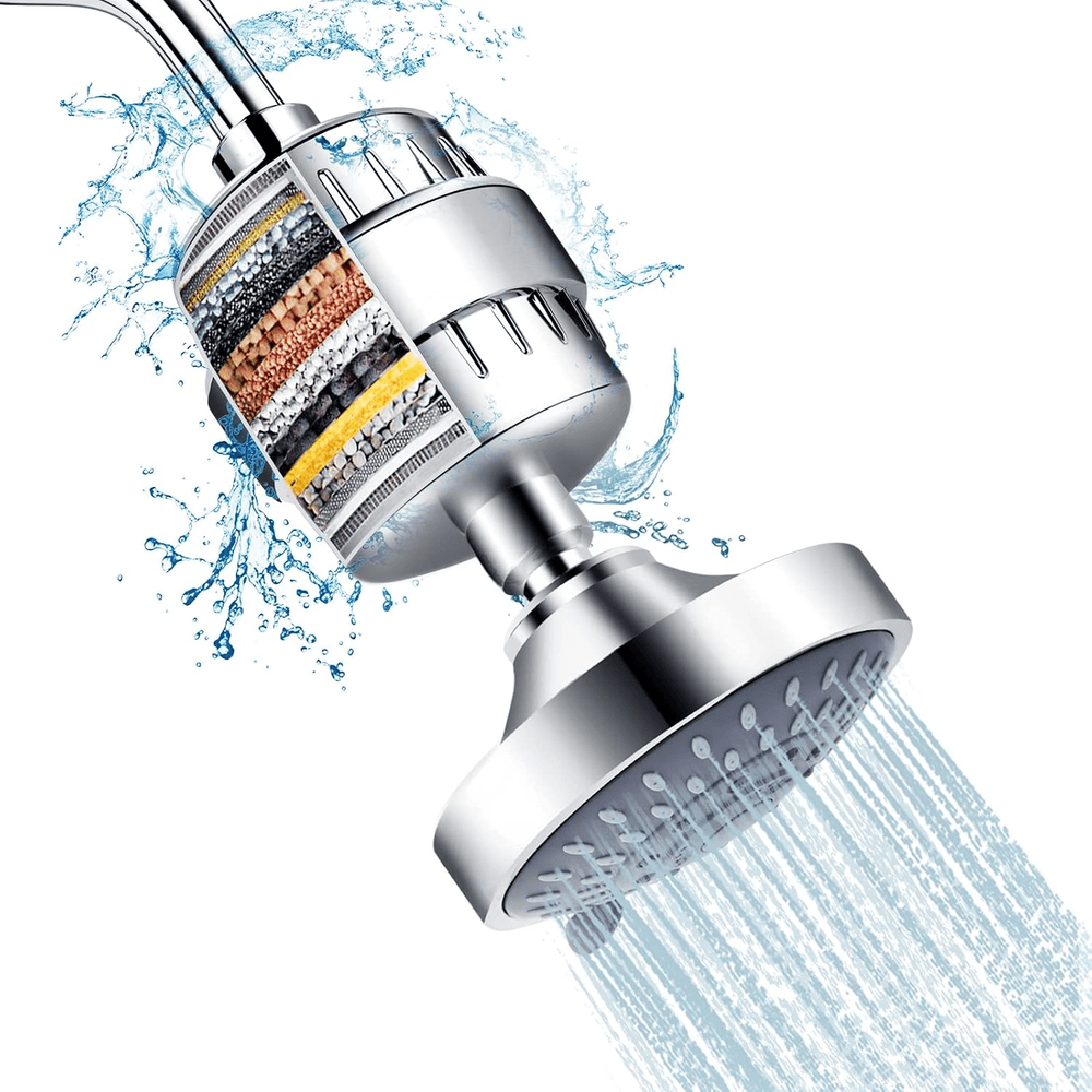 FEELSO Shower Head with 15-Stage Shower Filter for Hard Water