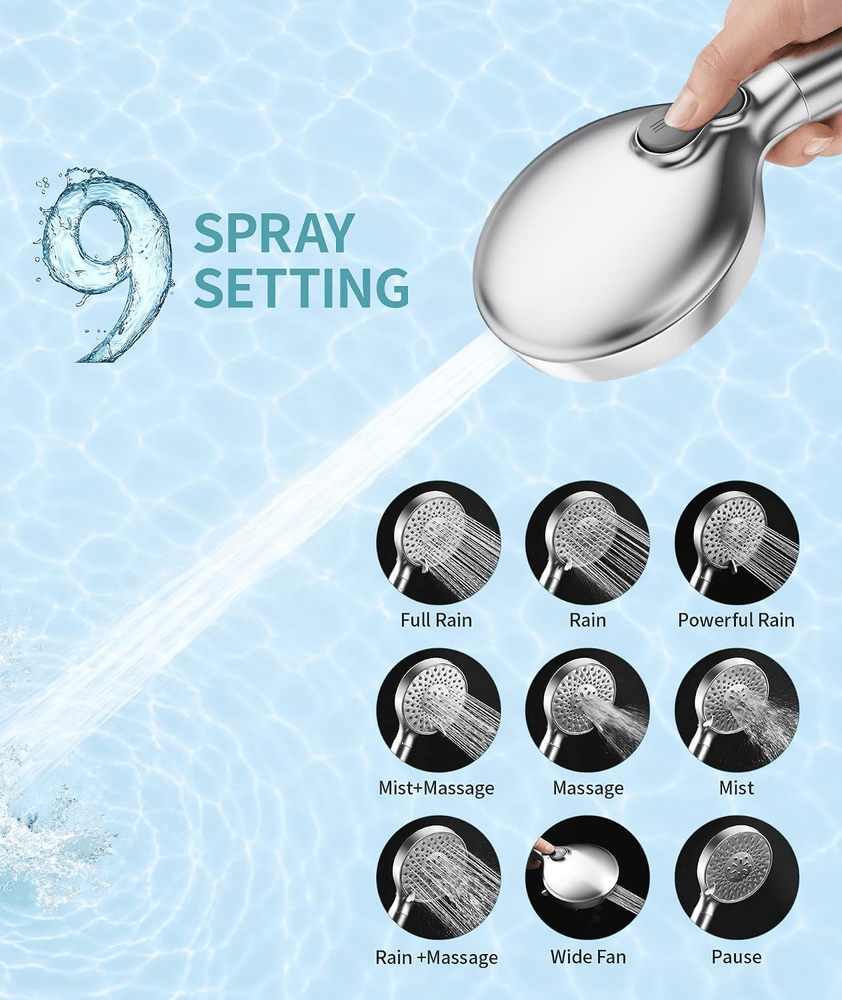 SR SUN RISE Filtered Shower Head with Handheld, 9 Spray Modes view 3