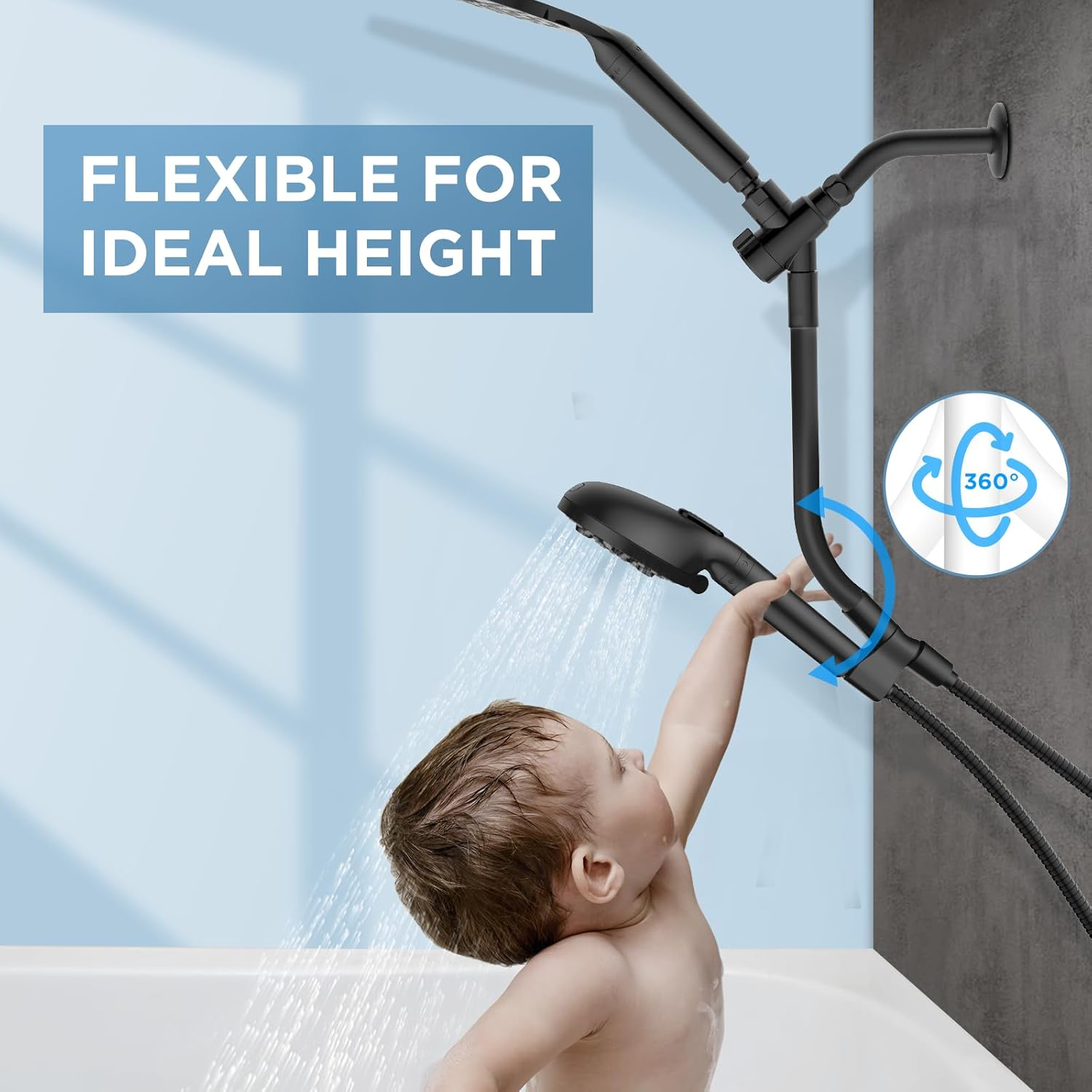 MakeFit Dual Filtered Rain Shower Head Combo view 3