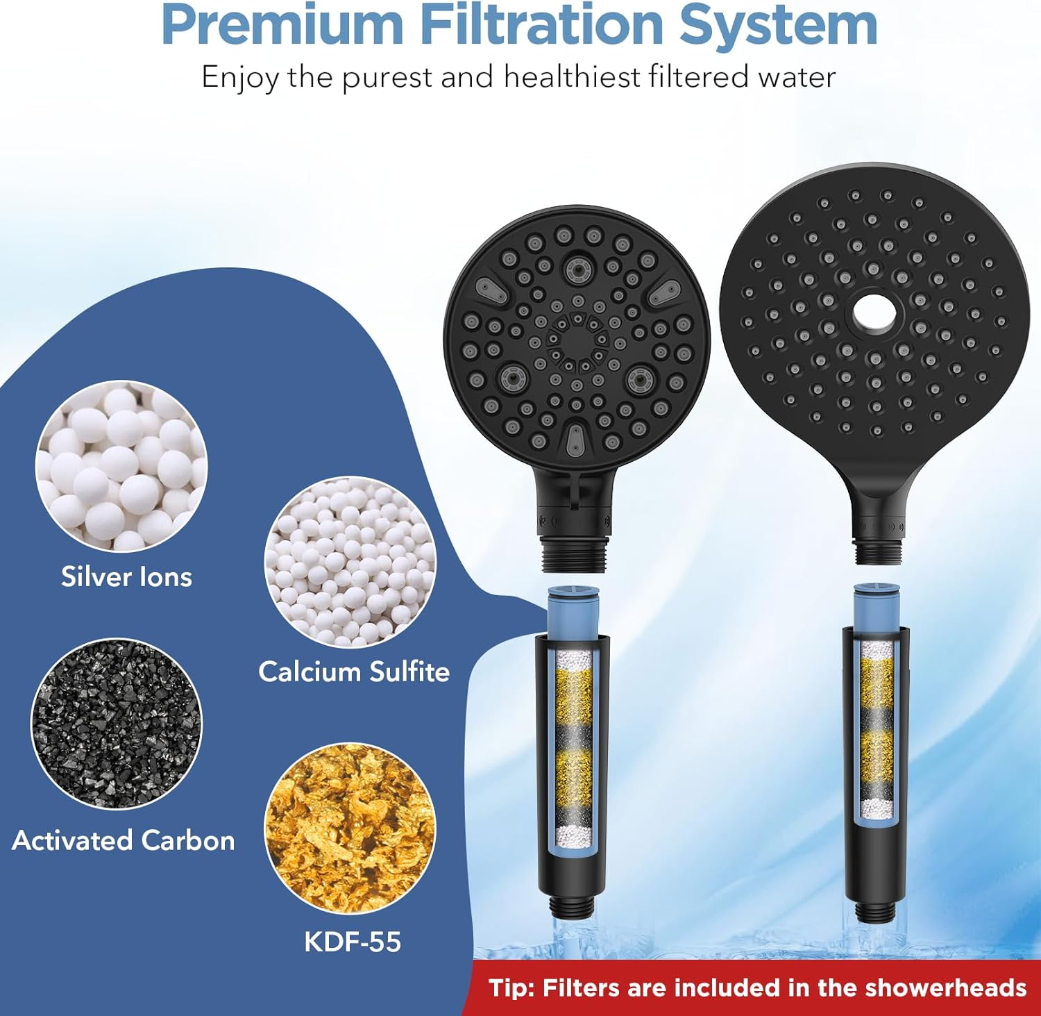 MakeFit Dual Filtered Rain Shower Head Combo view 4