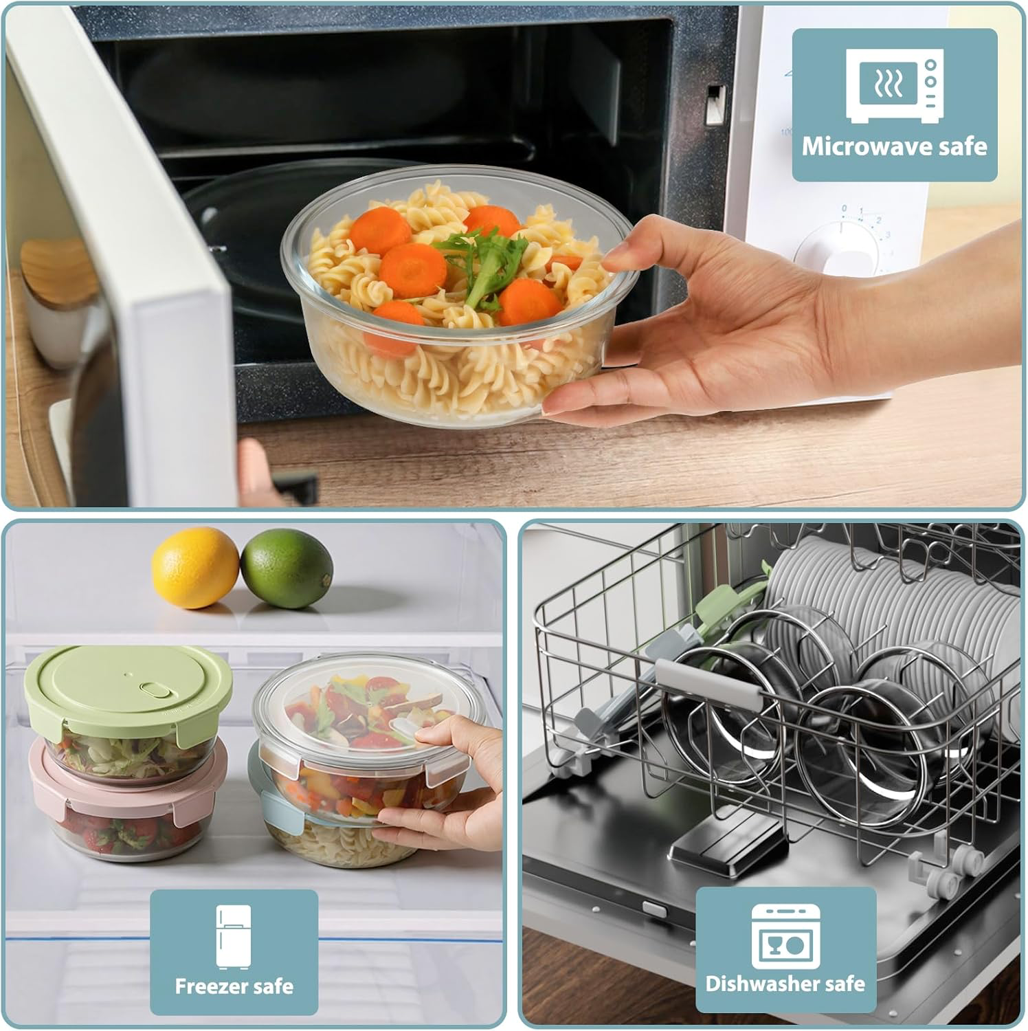 Glass Meal Prep Containers 30oz - Set of 4 view 4