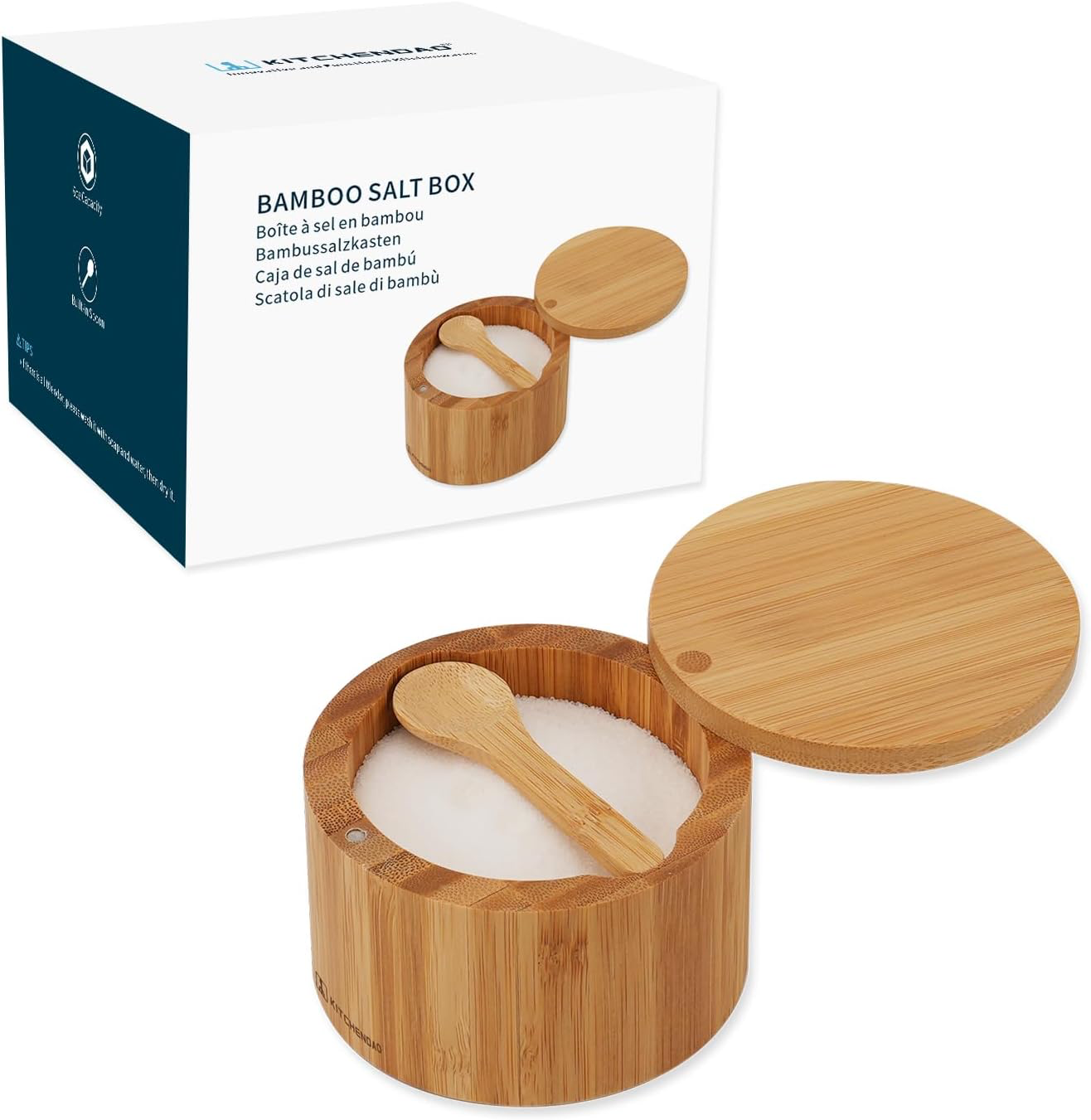 KITCHENDAO Bamboo Salt Cellar