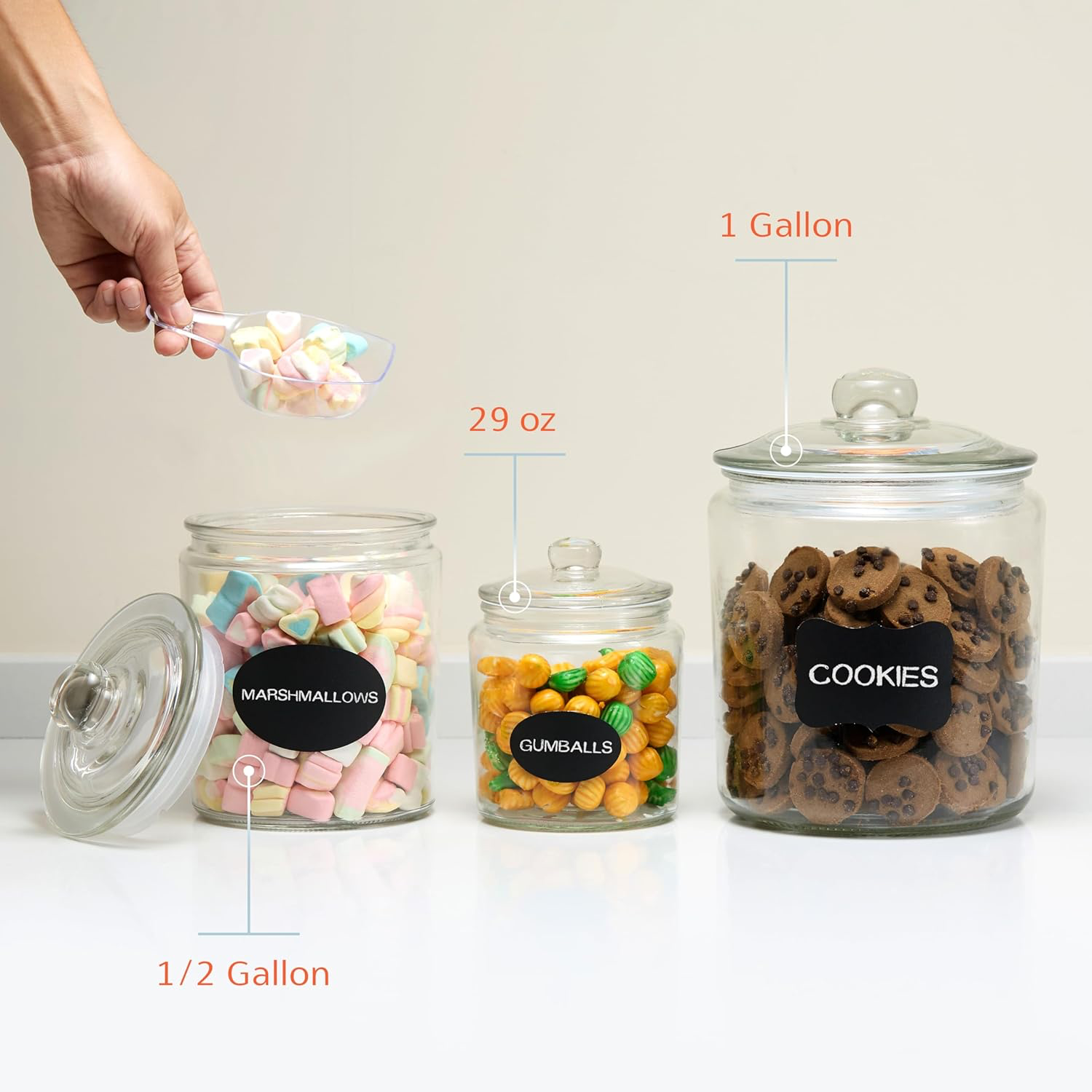 KooK Glass Storage Jars - 1/2 Gallon Set of 2 view 4