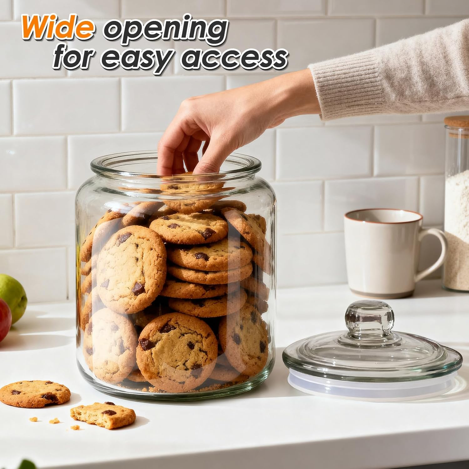 Masthome Large Glass Jar - 1 Gallon view 2