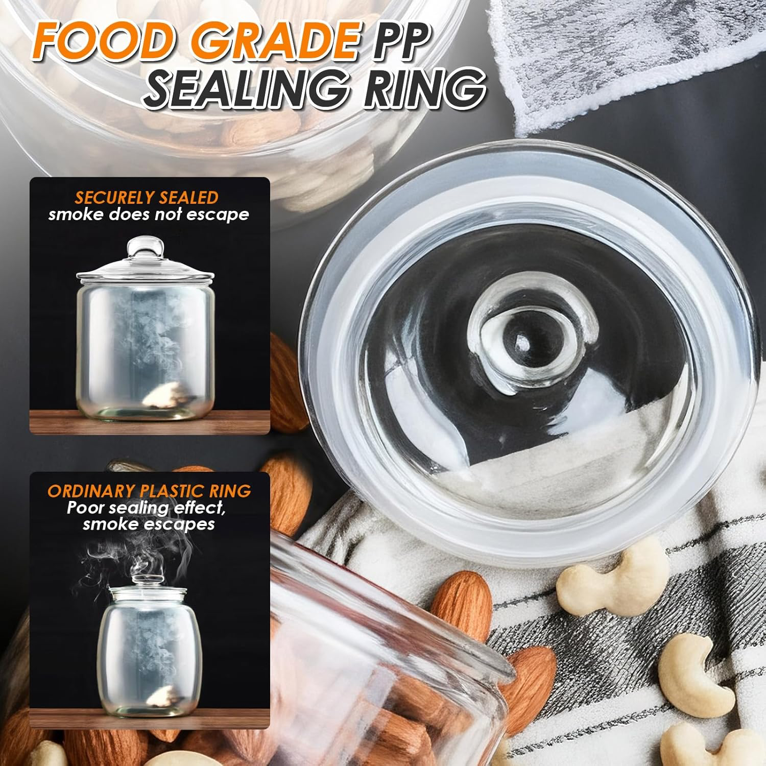 Masthome Large Glass Jar - 1 Gallon view 3