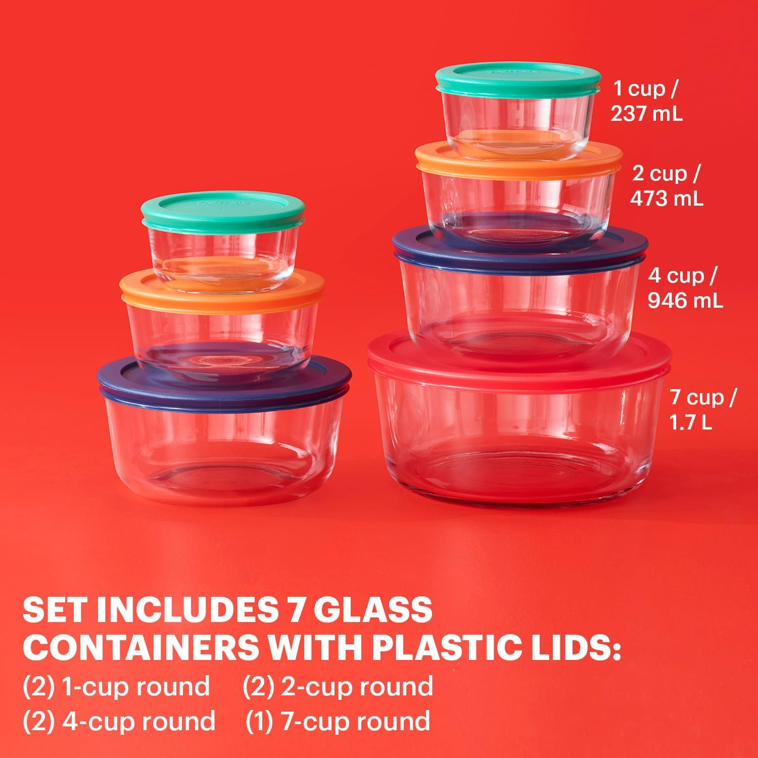 Pyrex Simply Store Glass Containers - 7 Pack view 3