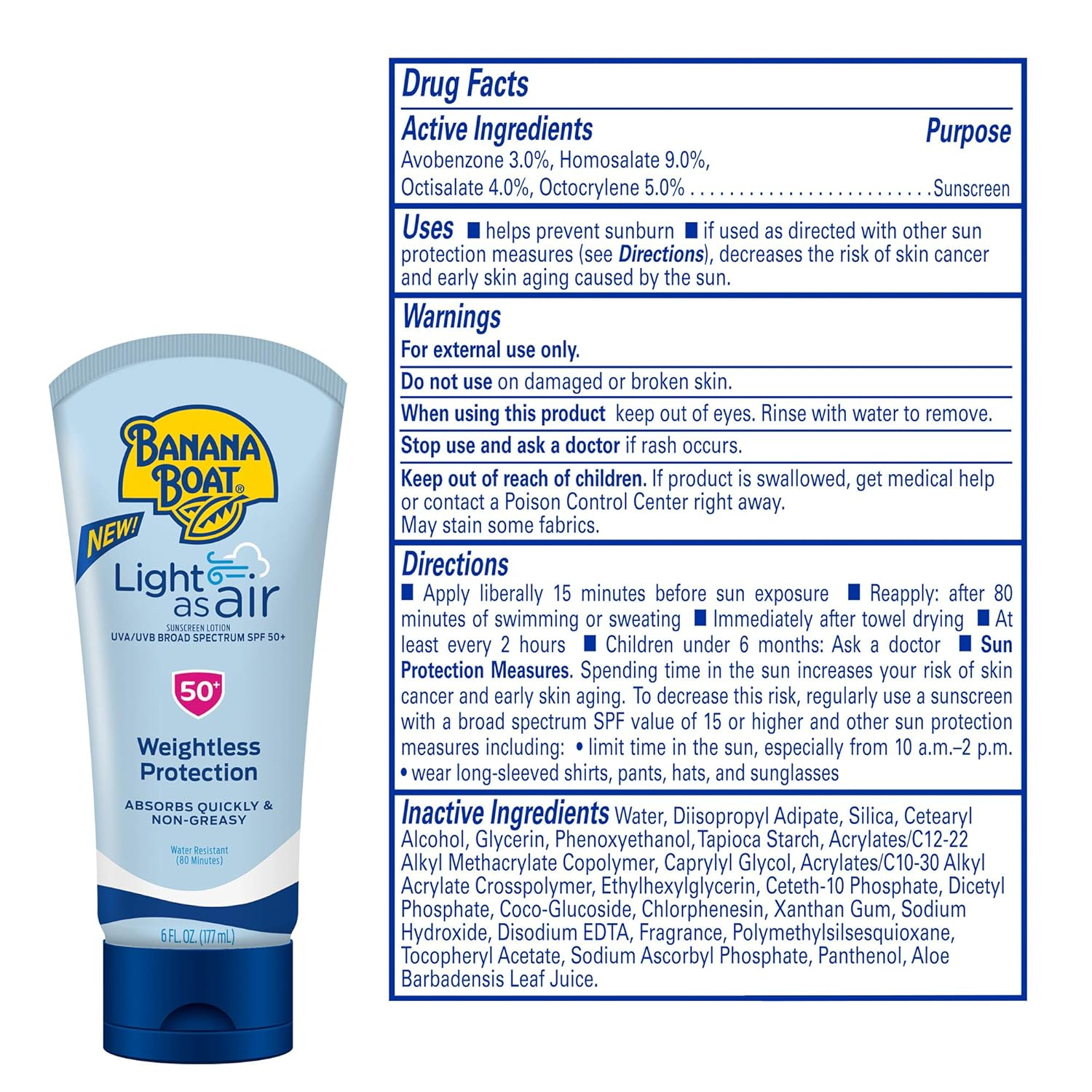 Banana Boat Light As Air Sunscreen Lotion - SPF 50 view 2