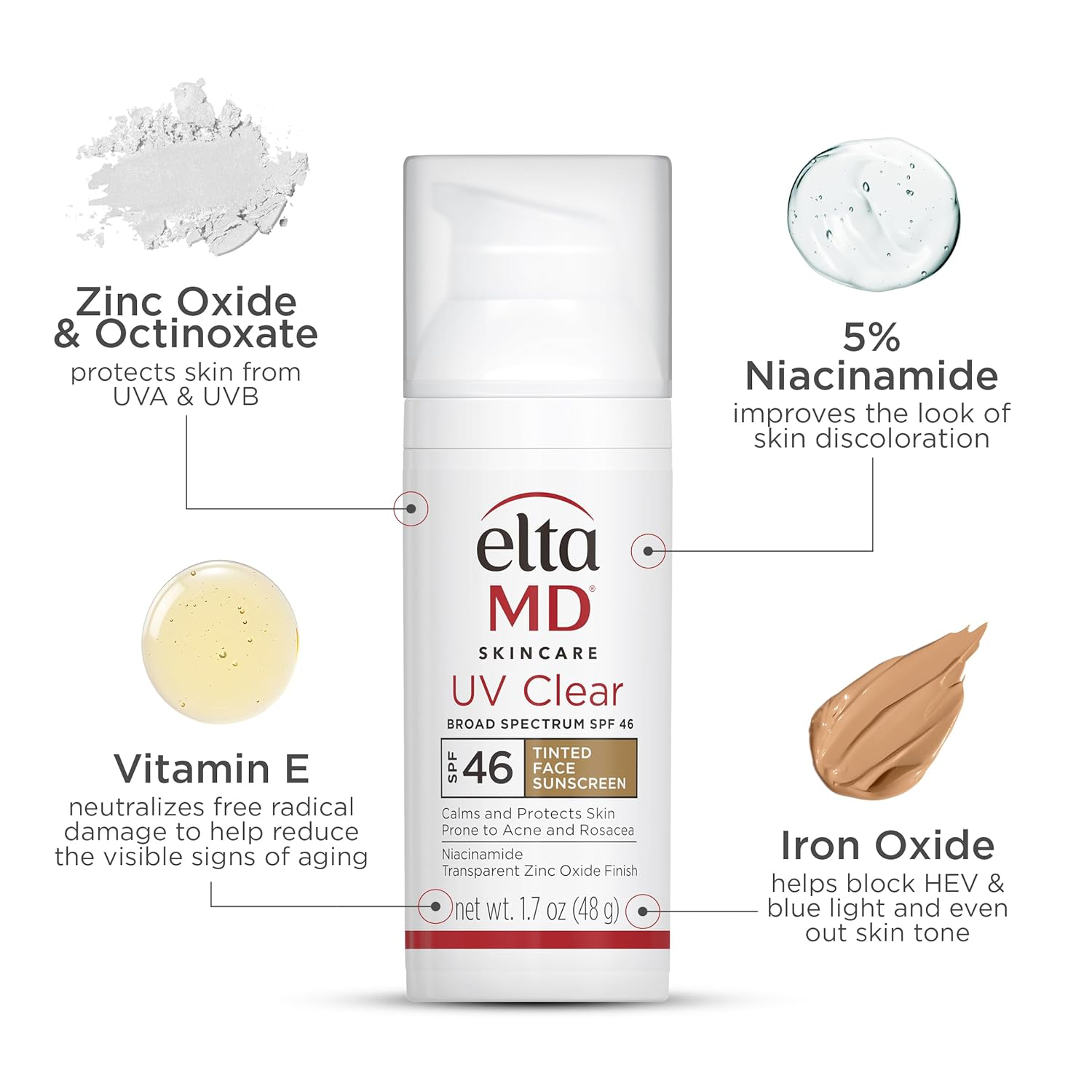 EltaMD UV Clear Tinted Face Sunscreen, SPF 46 Oil- Free with Zinc Oxide, Dermatologist Recommended view 4