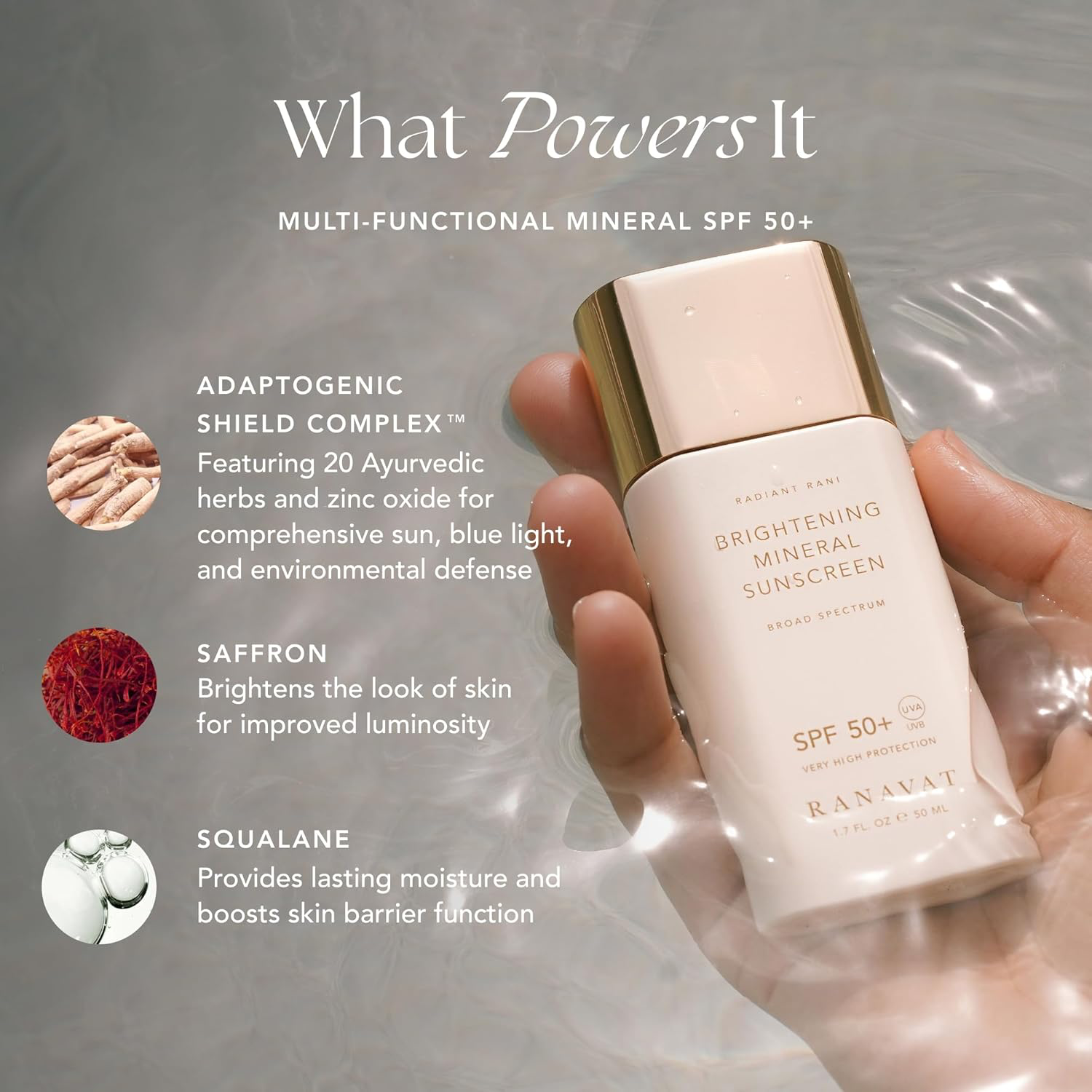 RANAVAT Brightening Mineral Face Sunscreen SPF 50+ view 4