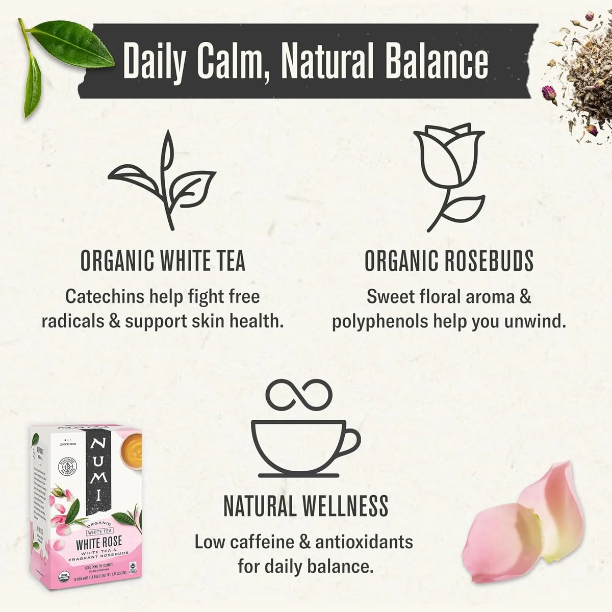 Numi Organic White Rose Tea view 3