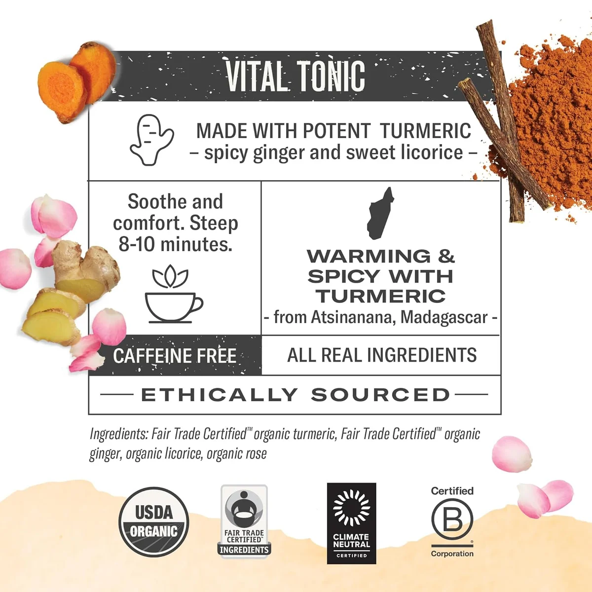 Numi Organic Turmeric Tea - Three Roots view 2