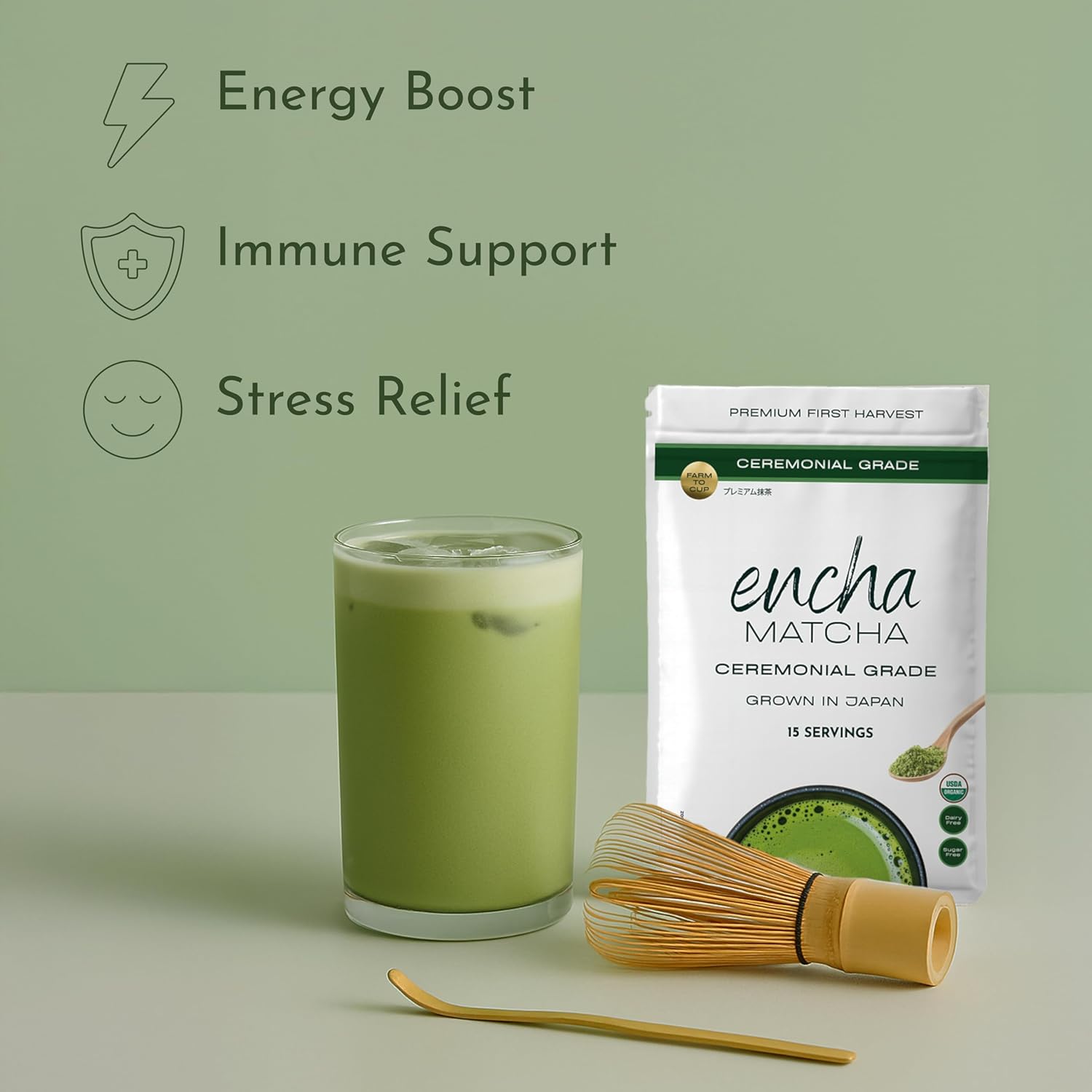 Encha Organic Ceremonial Grade Matcha view 3
